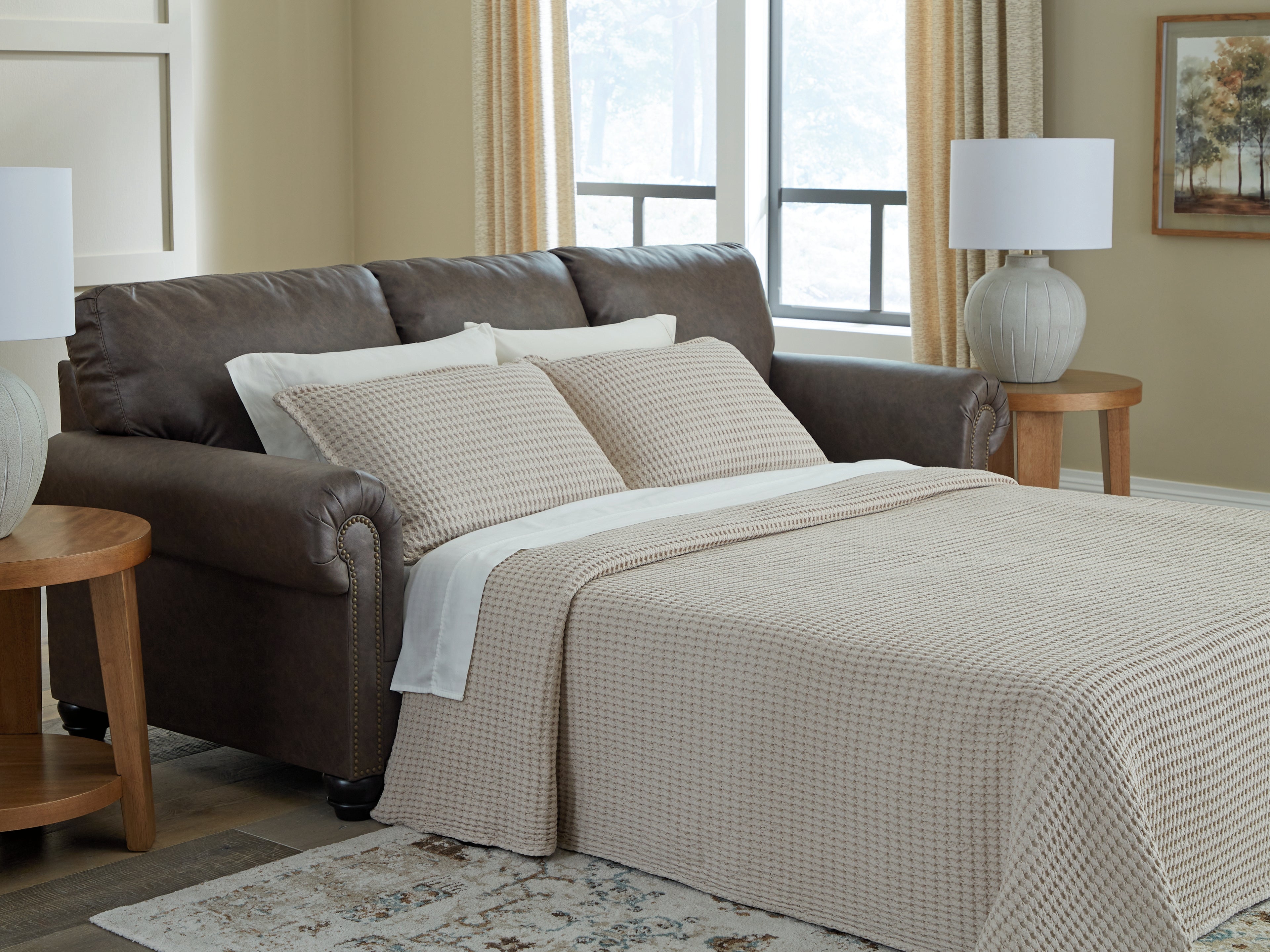 A2Z Furniture - Ashley Furniture - Roxmere Living Room - Queen Sofa Sleeper / Umber - 5550339