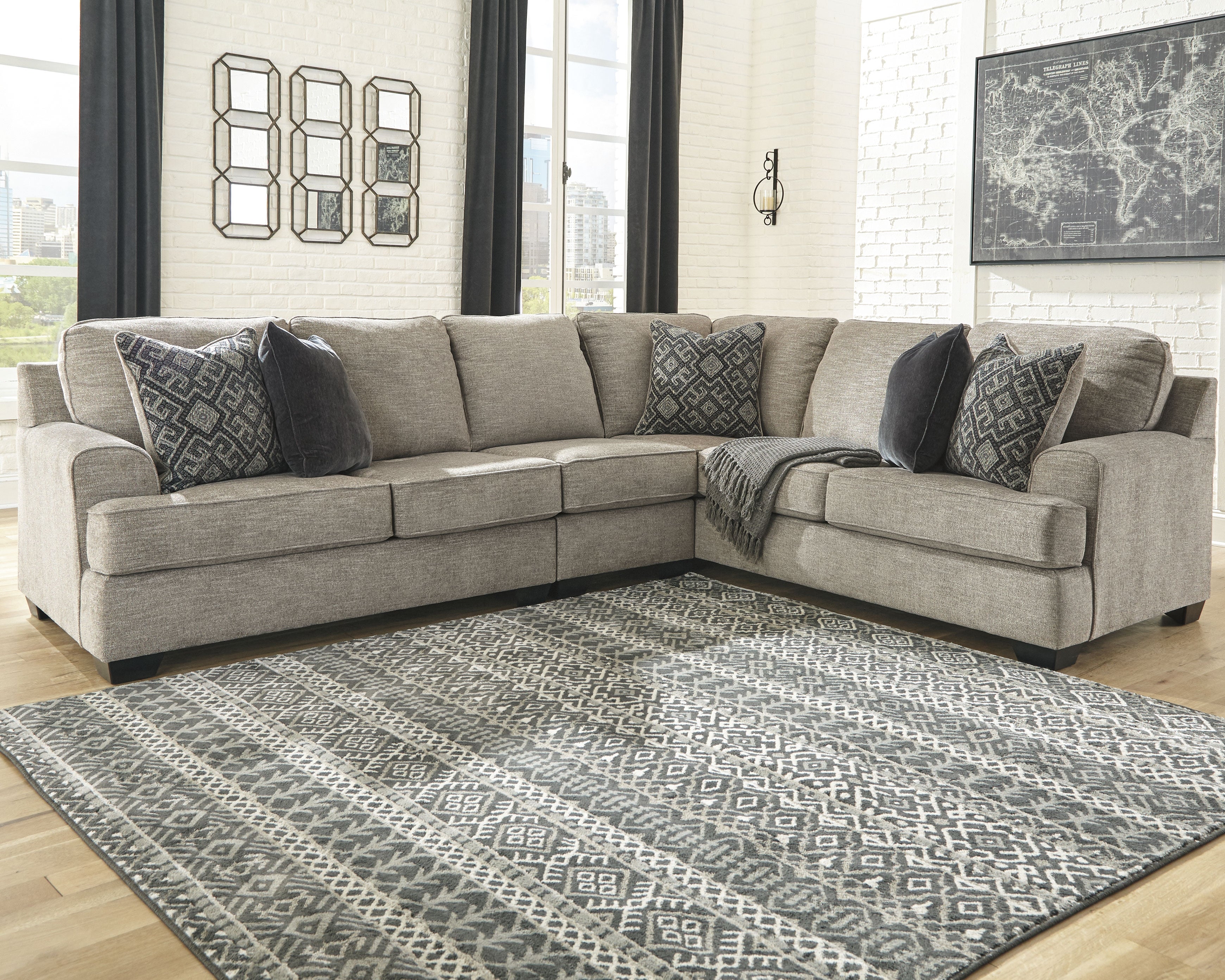 A2Z Furniture - Ashley Furniture - Bovarian Sectional - RAF 3-Piece Sectional / Stone - 56103S2