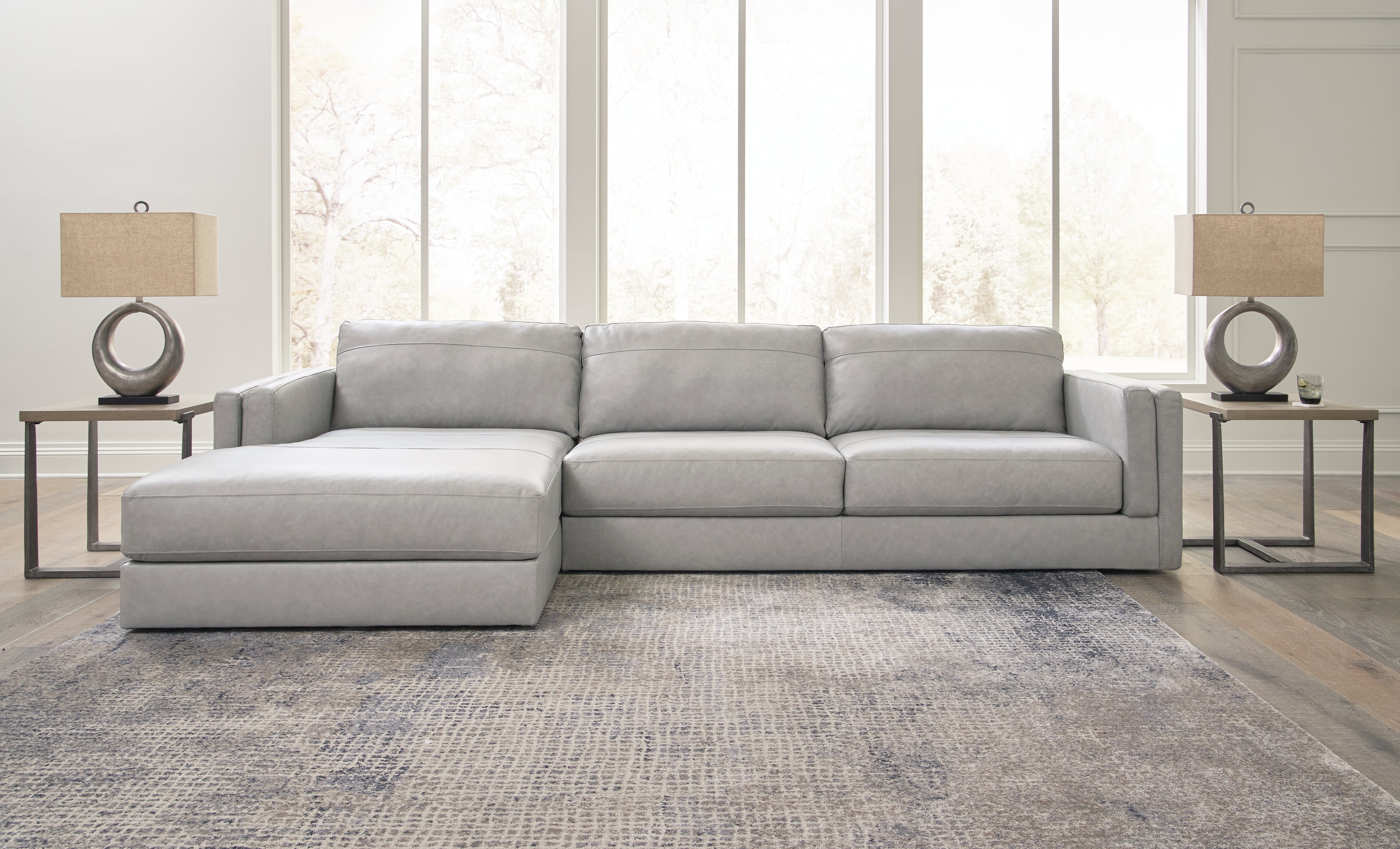 A2Z Furniture - Ashley Furniture - Amiata Sectional - RAF 2-Piece Sectional with Chaise / Glacier - 57404S1