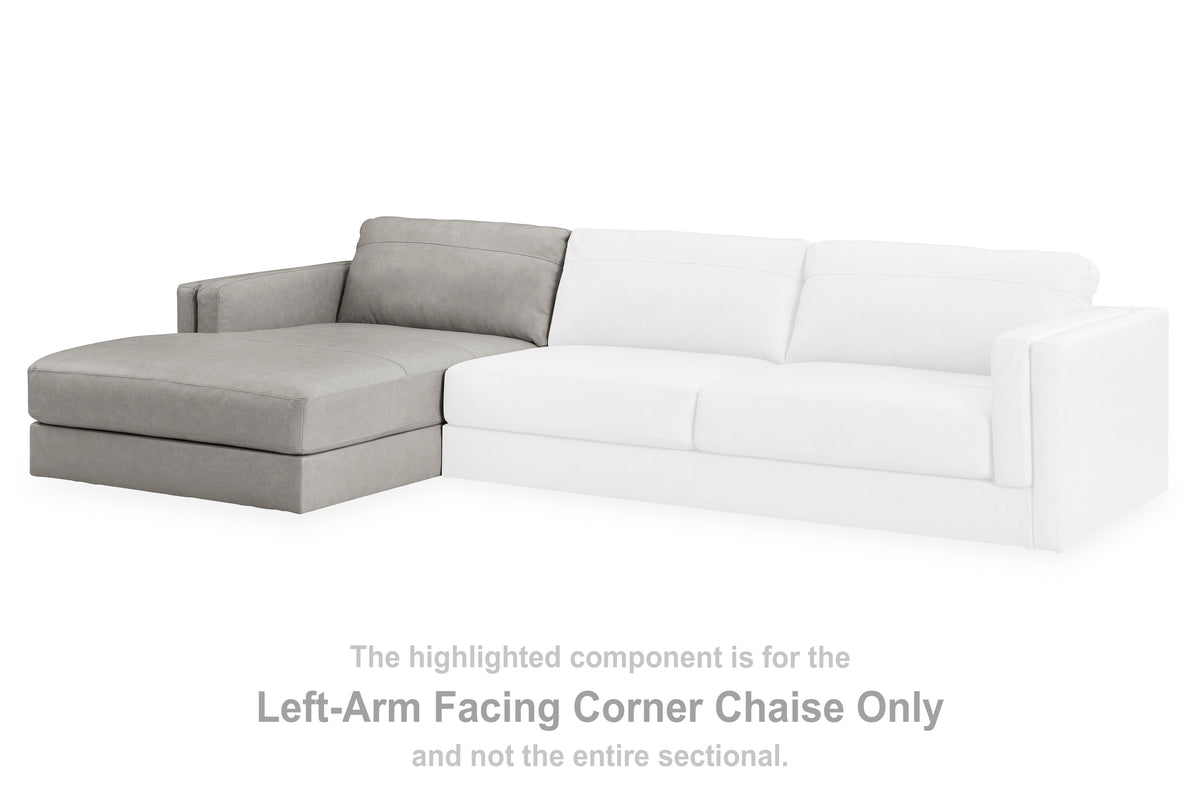 A2Z Furniture - Ashley Furniture - Amiata Sectional - LAF 2-Piece Sectional with Chaise / Glacier - 57404S2