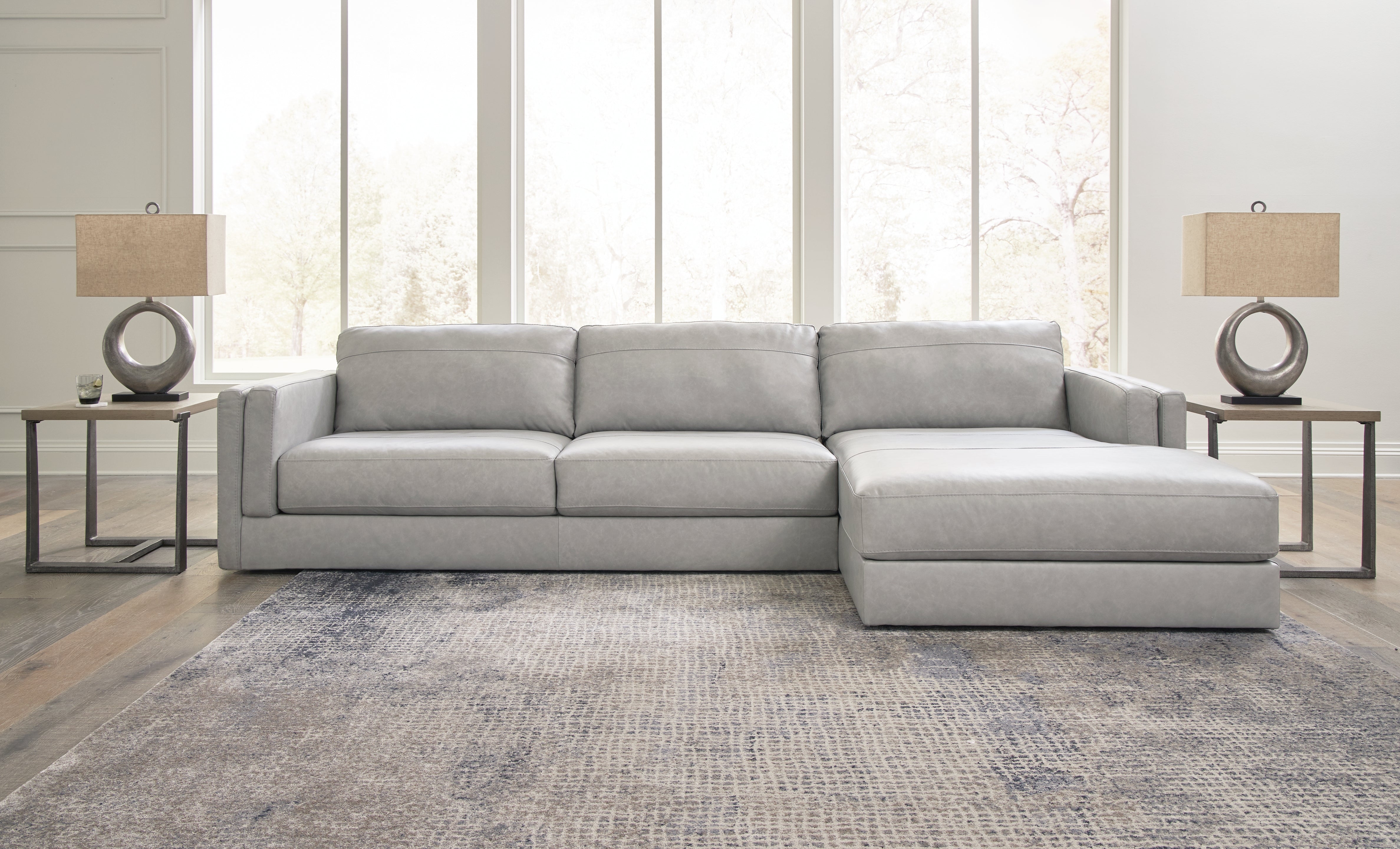 A2Z Furniture - Ashley Furniture - Amiata Sectional - LAF 2-Piece Sectional with Chaise / Glacier - 57404S2