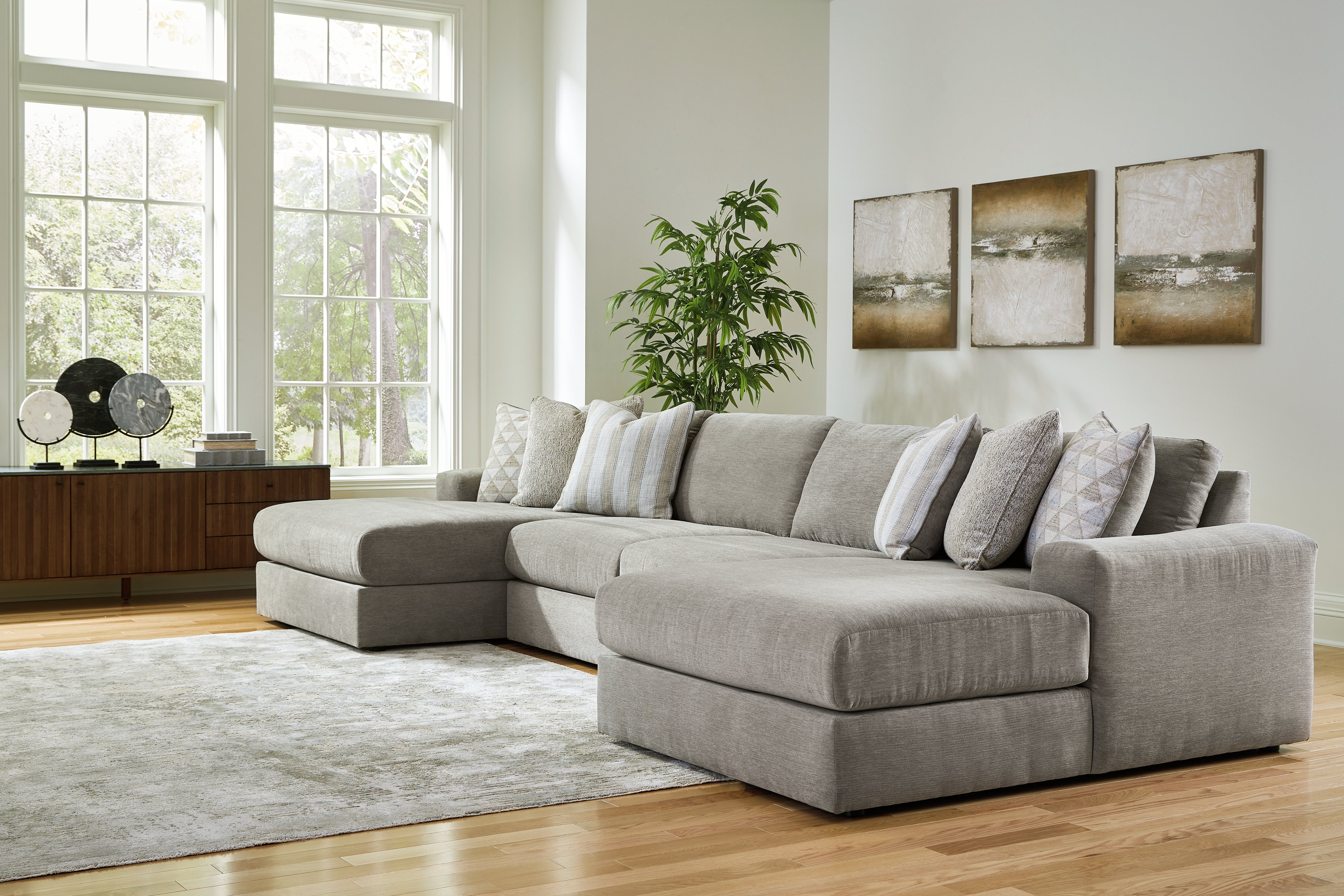 A2Z Furniture - Ashley Furniture - Avaliyah Sectional - RAF 4-Piece Double Chaise Sectional / Ash - 58103S11