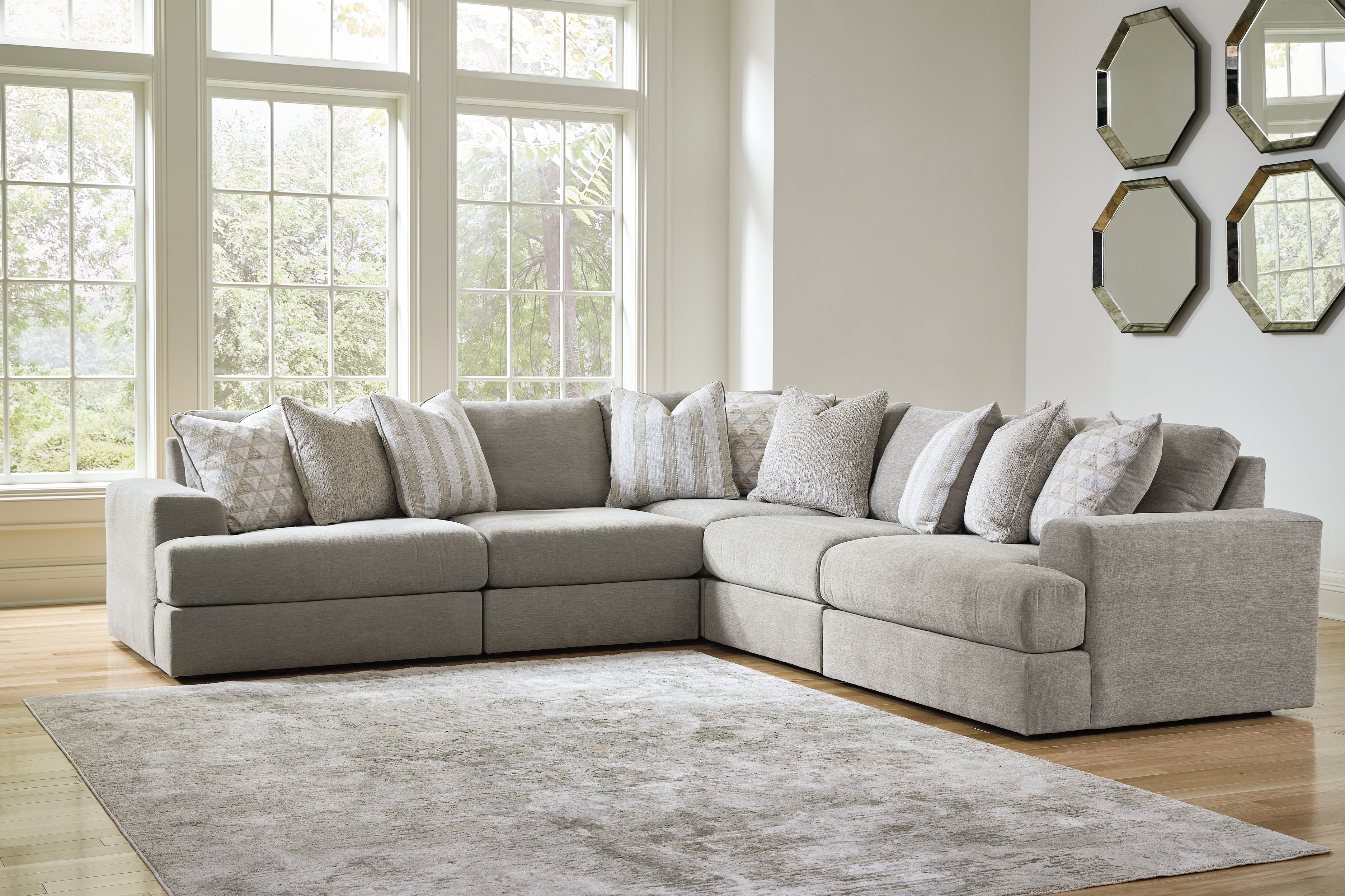 A2Z Furniture - Ashley Furniture - Avaliyah Sectional - RAF 5-Piece Sectional / Ash - 58103S6