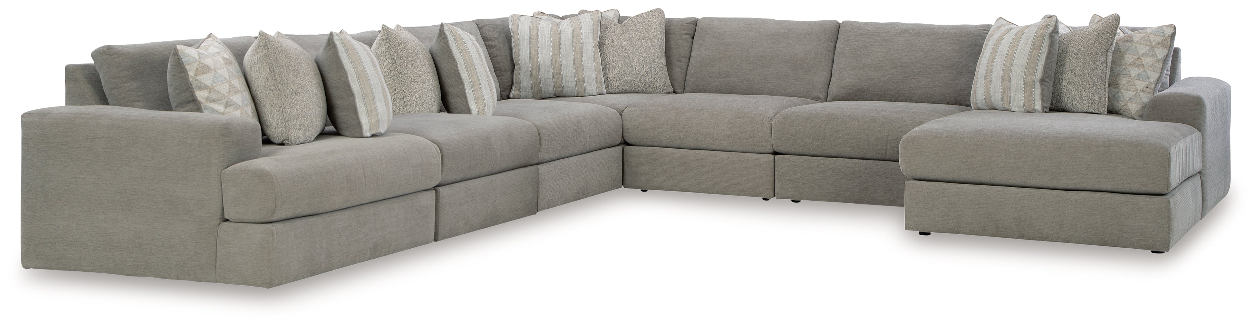 A2Z Furniture - Ashley Furniture - Avaliyah Sectional - RAF 7-Piece Sectional with Chaise / Ash - 58103S10