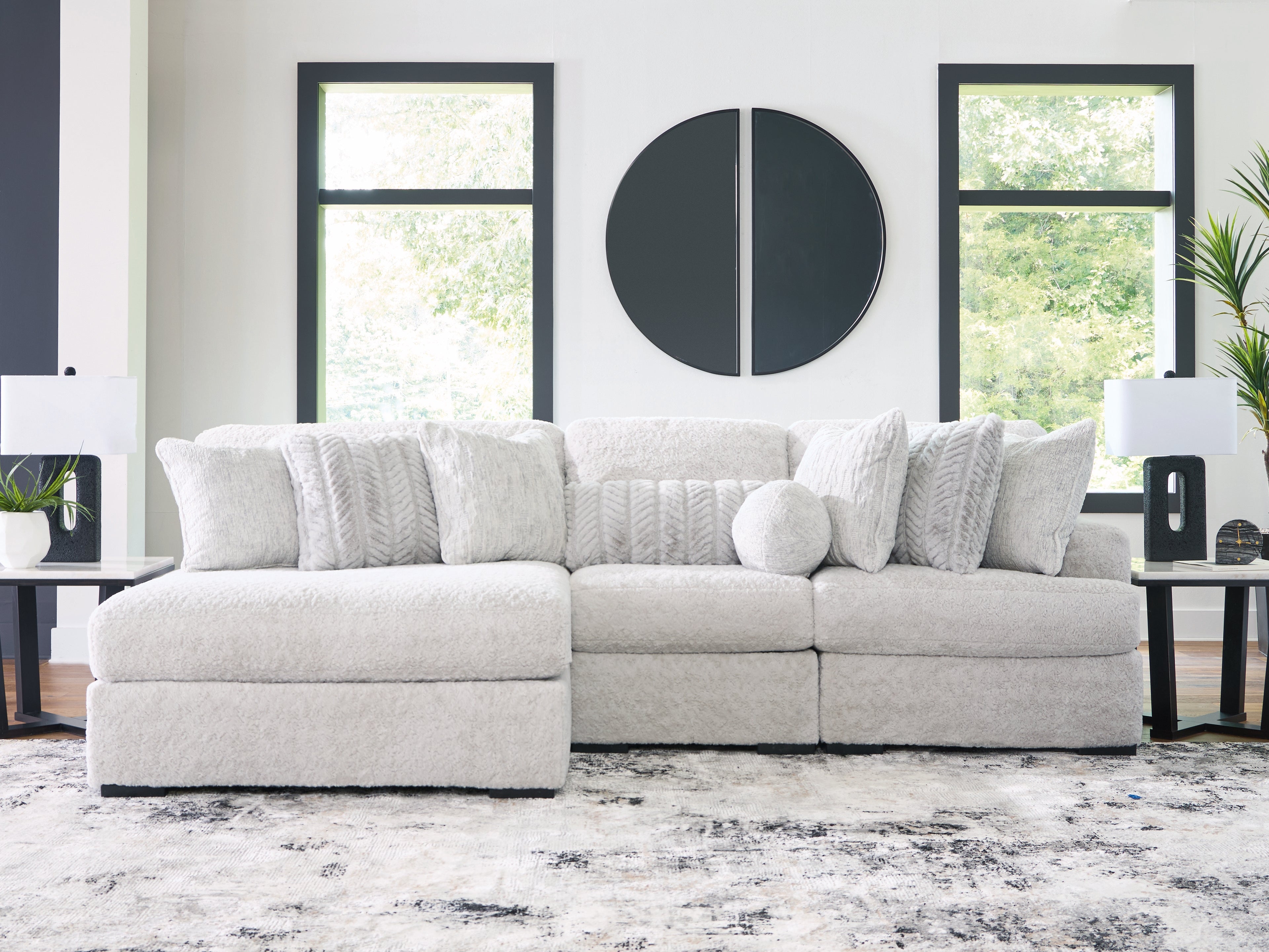 A2Z Furniture - Ashley Furniture - Cuddle Plush Sectional - 3-Piece Sectional with Chaise / Arctic - PC59106S7