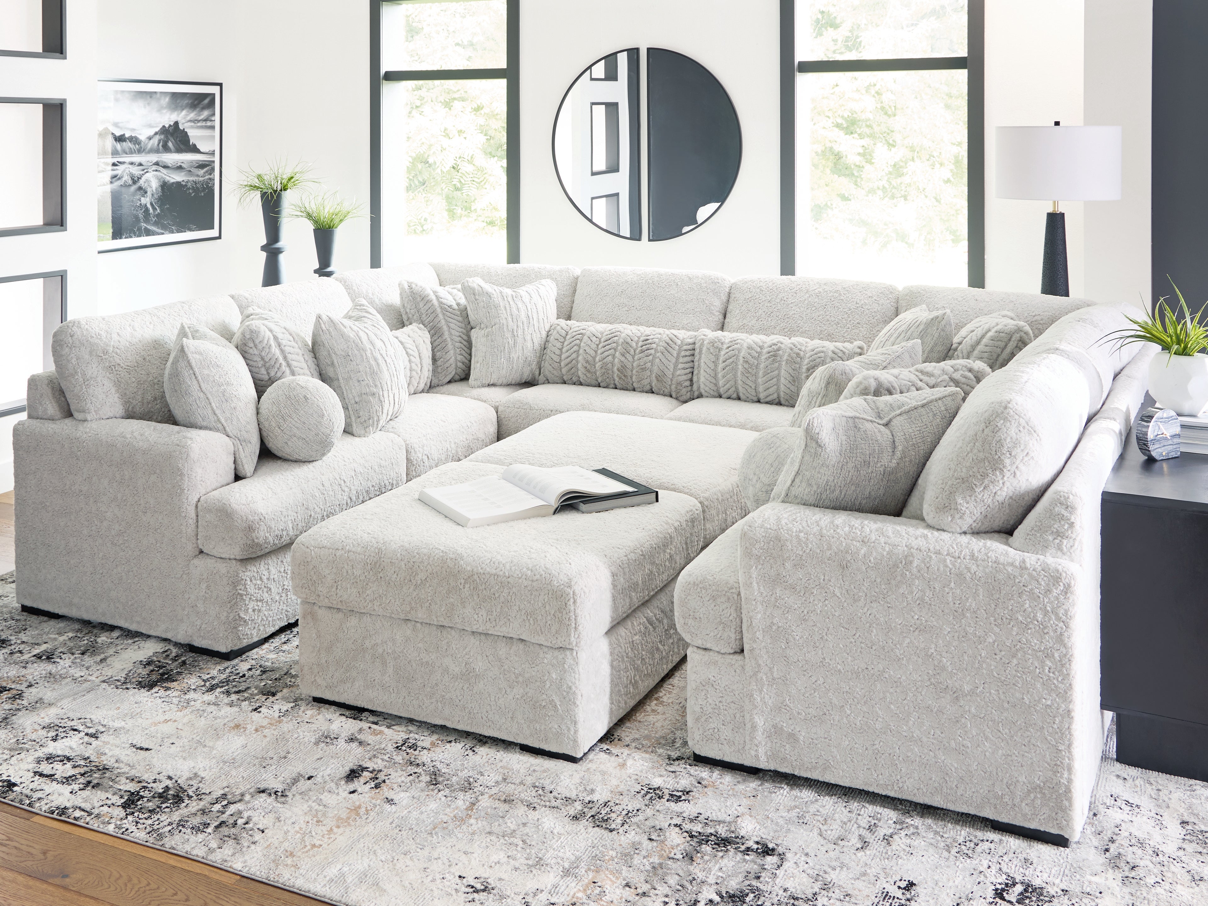 A2Z Furniture - Ashley Furniture - Cuddle Plush Sectional - RAF 10-Piece Sectional / Arctic - PC59106S10