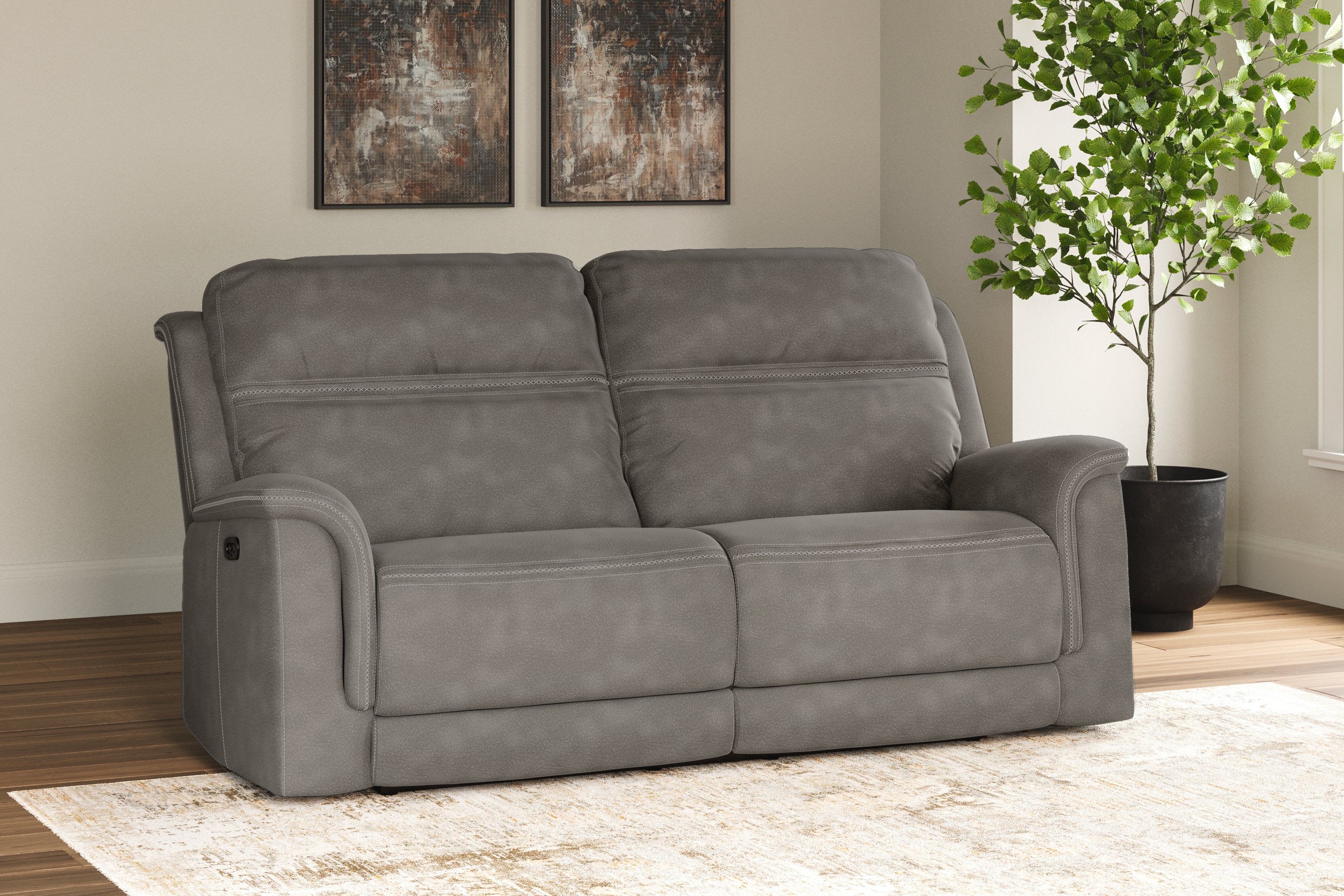 A2Z Furniture - Ashley Furniture - Next-Gen DuraPella Living Room - 2 Seat PWR REC Sofa ADJ HDREST / Slate - 5930147