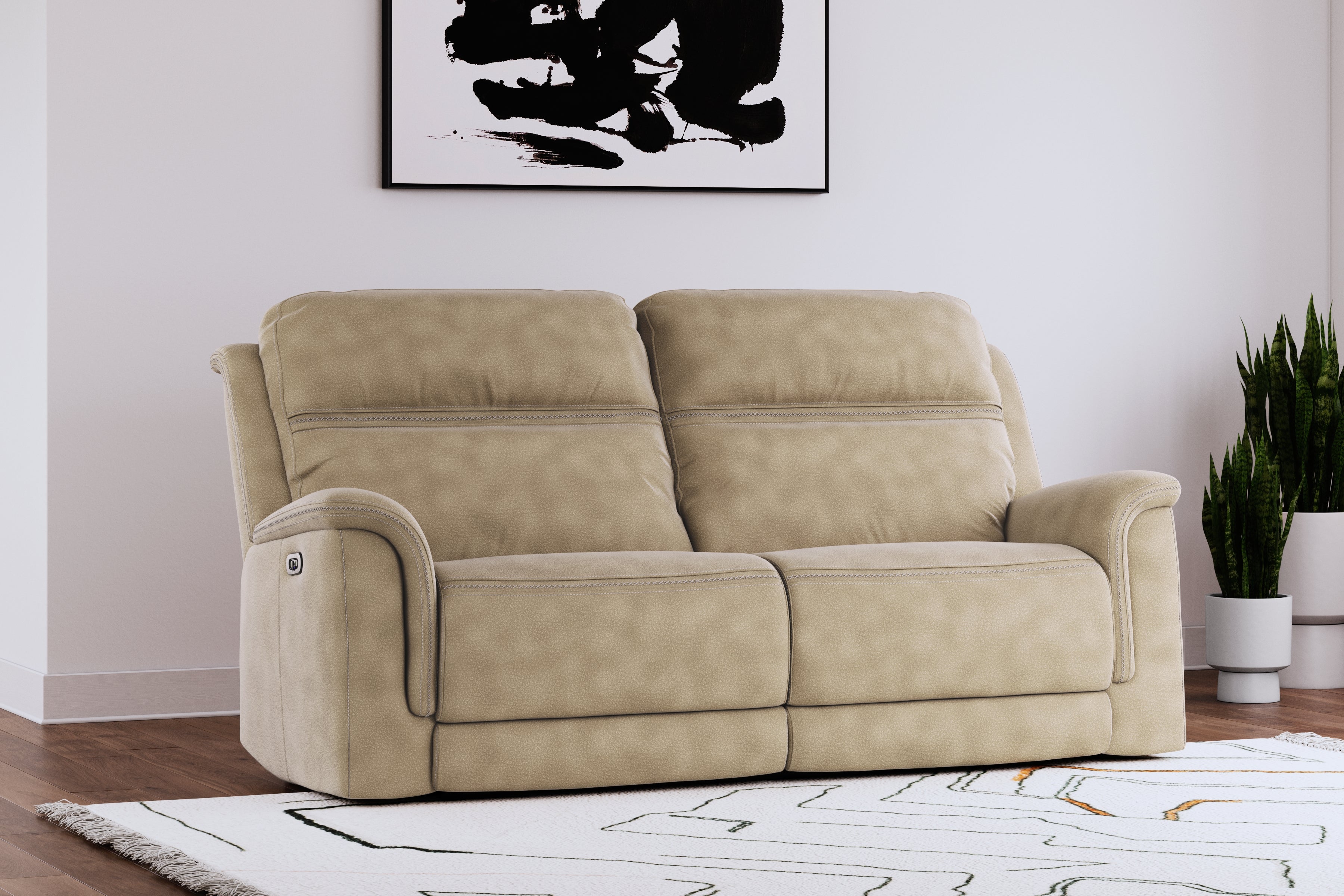 A2Z Furniture - Ashley Furniture - Next-Gen DuraPella Living Room - 2 Seat PWR REC Sofa ADJ HDREST / Sand - 5930247