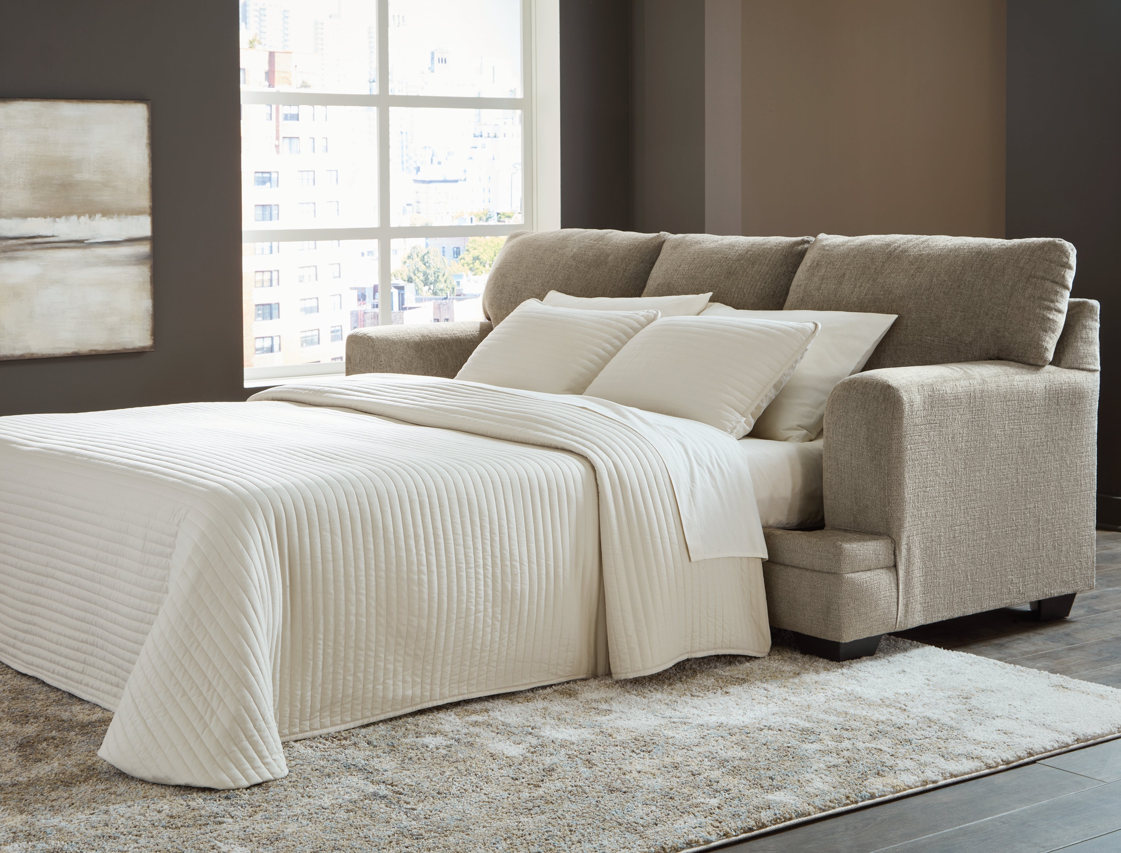 A2Z Furniture - Ashley Furniture - Stonemeade Living Room - Queen Sofa Sleeper / Taupe - 5950439
