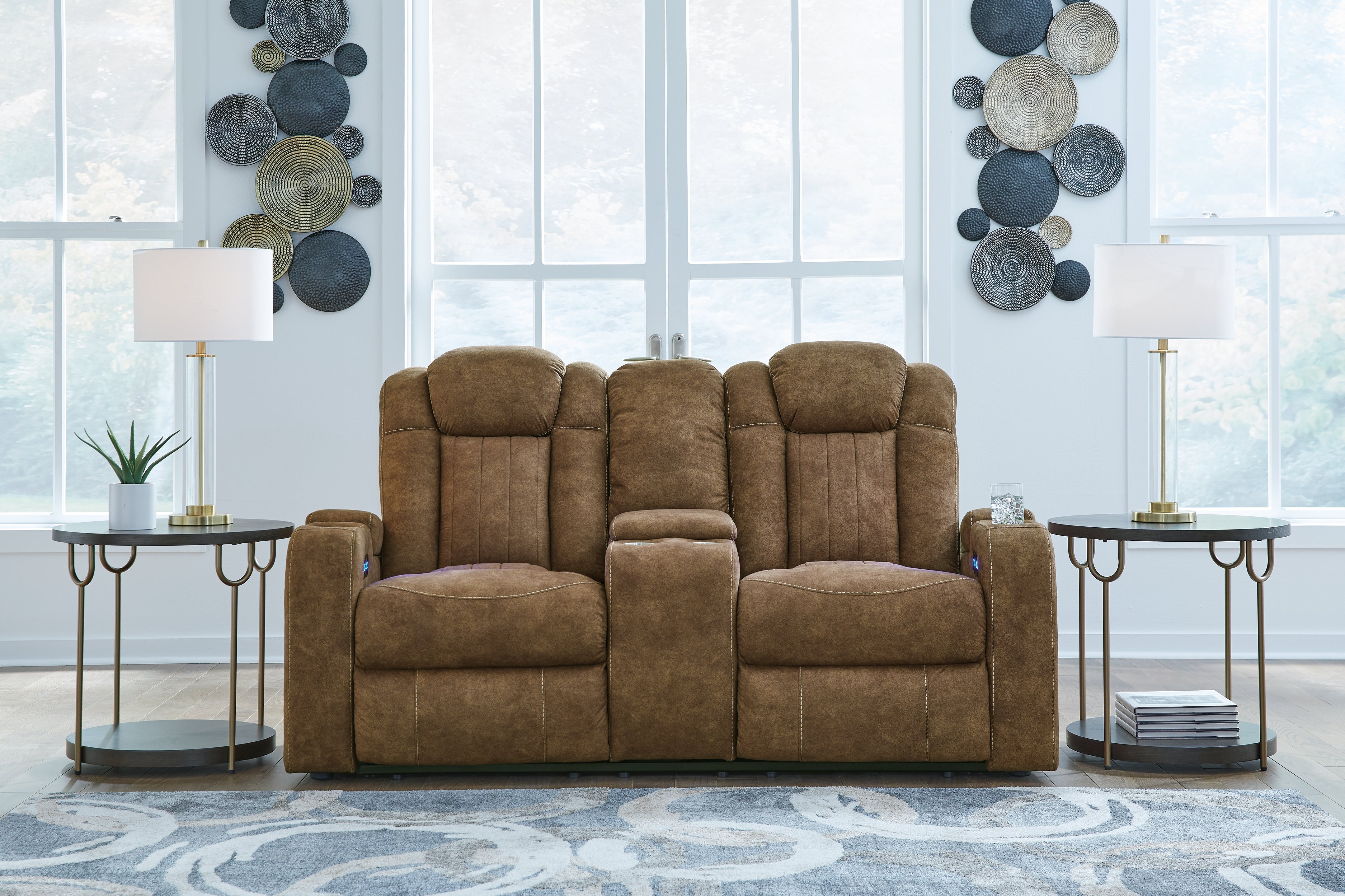 A2Z Furniture - Ashley Furniture - Wolfridge Living Room - PWR REC Loveseat/CON/ADJ HDRST / Brindle - 6070318