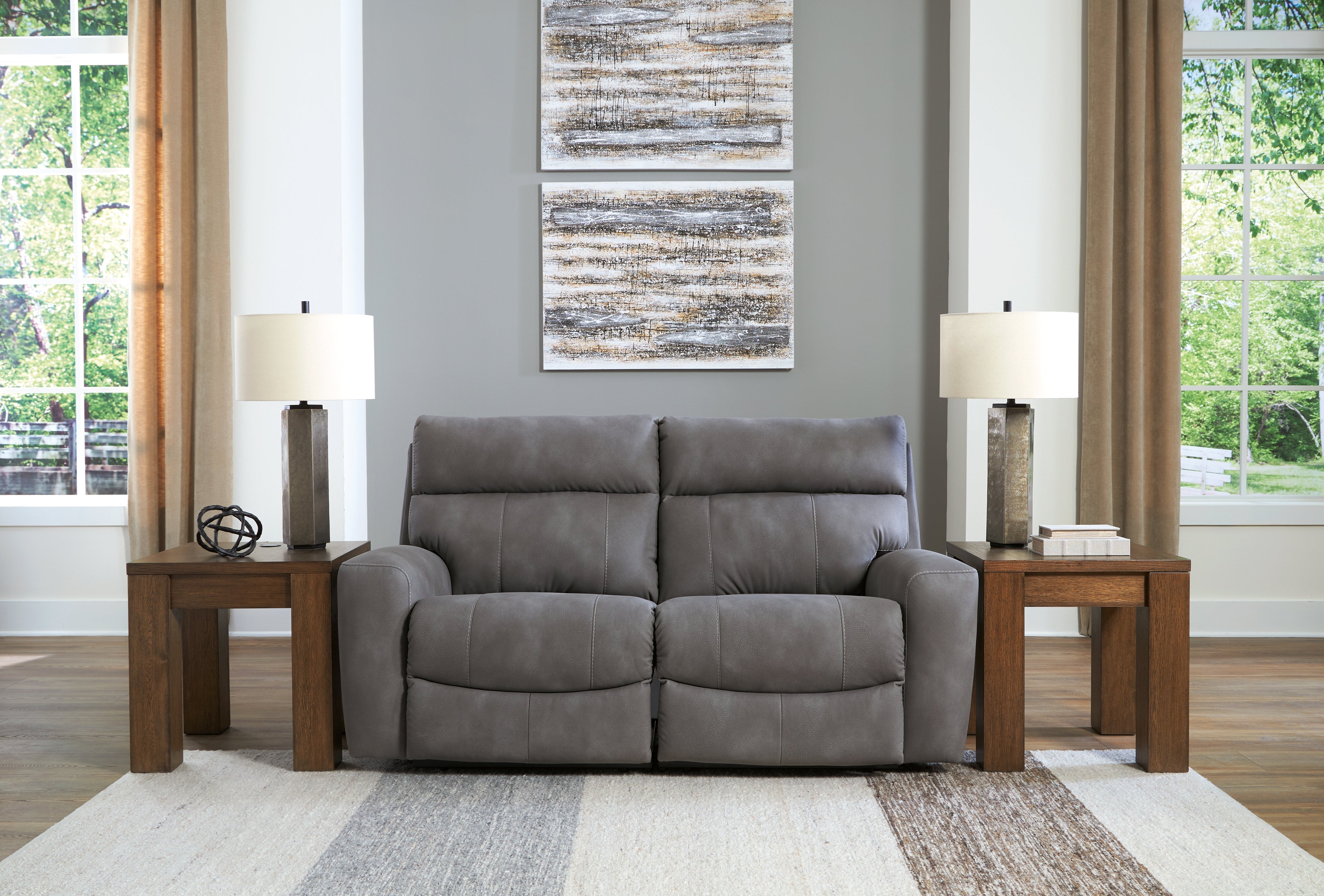 A2Z Furniture - Ashley Furniture - Next-Gen DuraPella Sectional - 2-Piece Power Reclining Sectional Loveseat / Slate - 61003S1