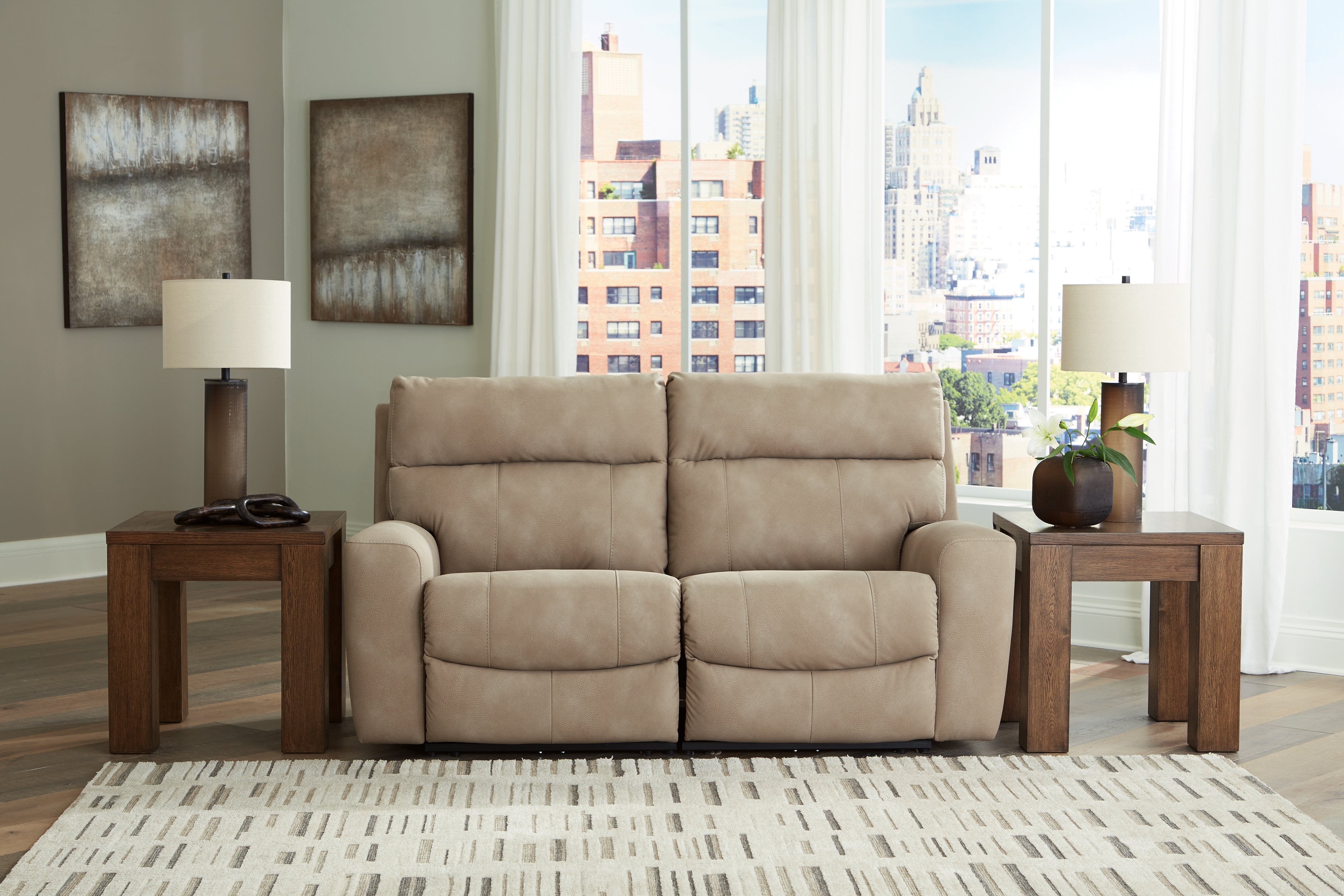 A2Z Furniture - Ashley Furniture - Next-Gen DuraPella Sectional - 2-Piece Power Reclining Sectional Loveseat / Sand - 61004S1