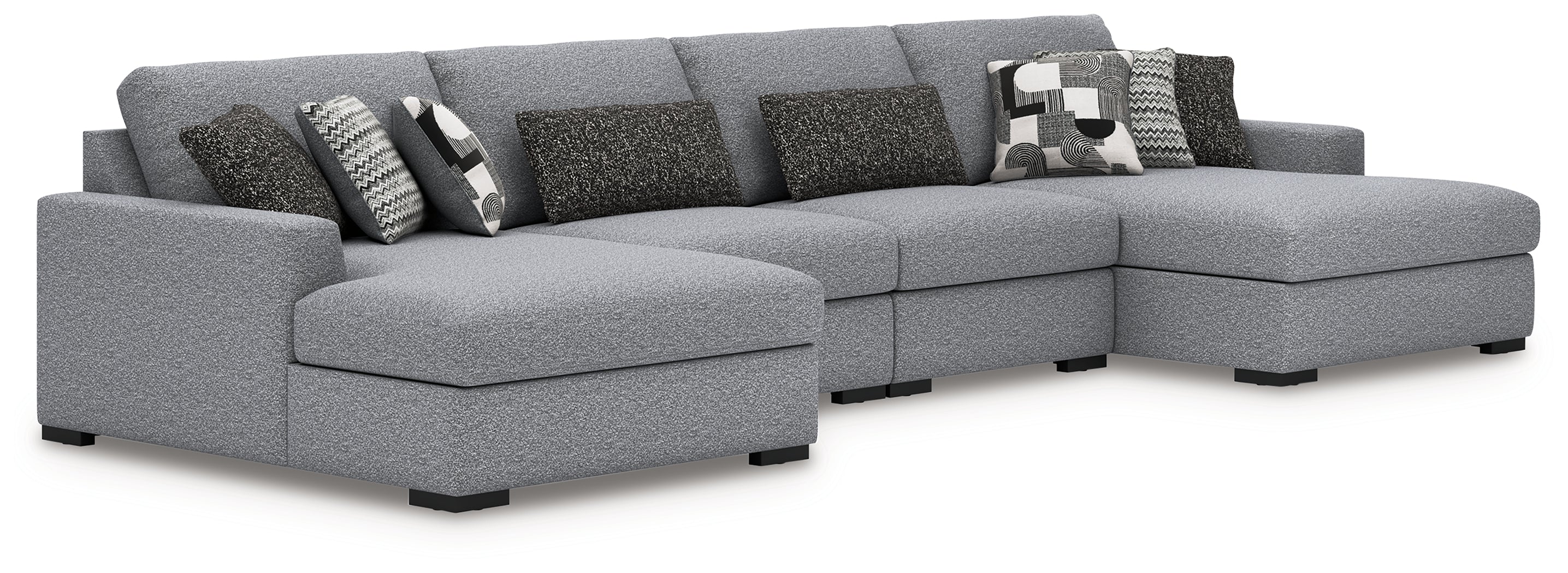 A2Z Furniture - Ashley Furniture - Bealton Sectional - RAF 4-Piece Sectional with Double Chaise / Salt and Pepper - 61305S9