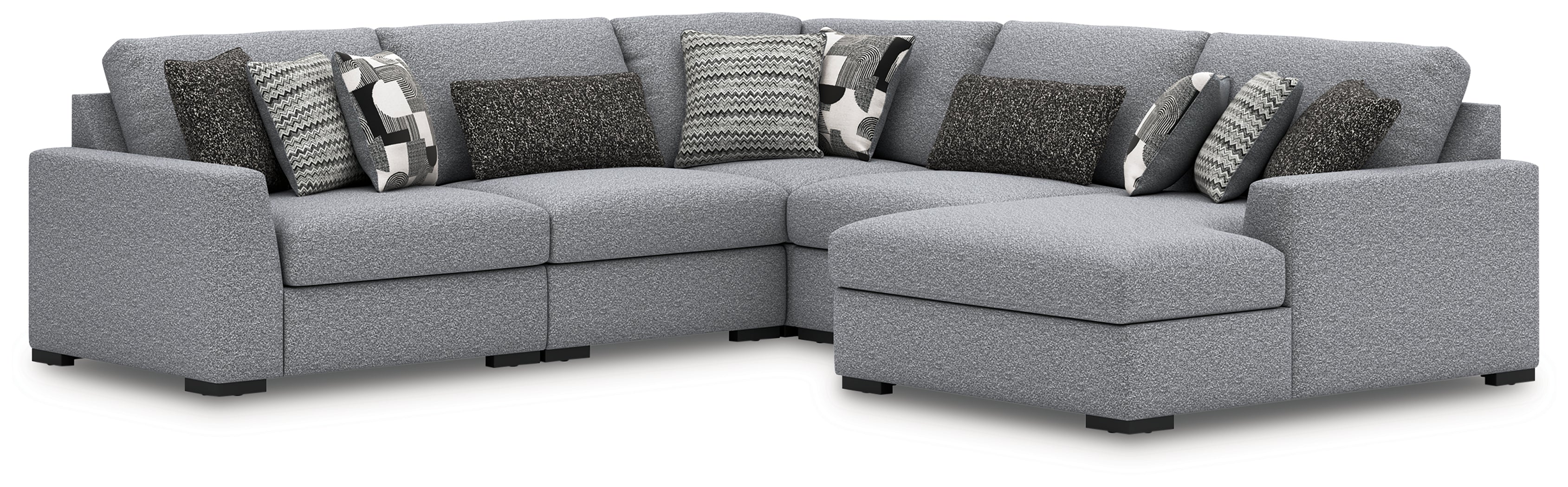A2Z Furniture - Ashley Furniture - Bealton Sectional - RAF 5-Piece Sectional with Chaise / Salt and Pepper - 61305S7