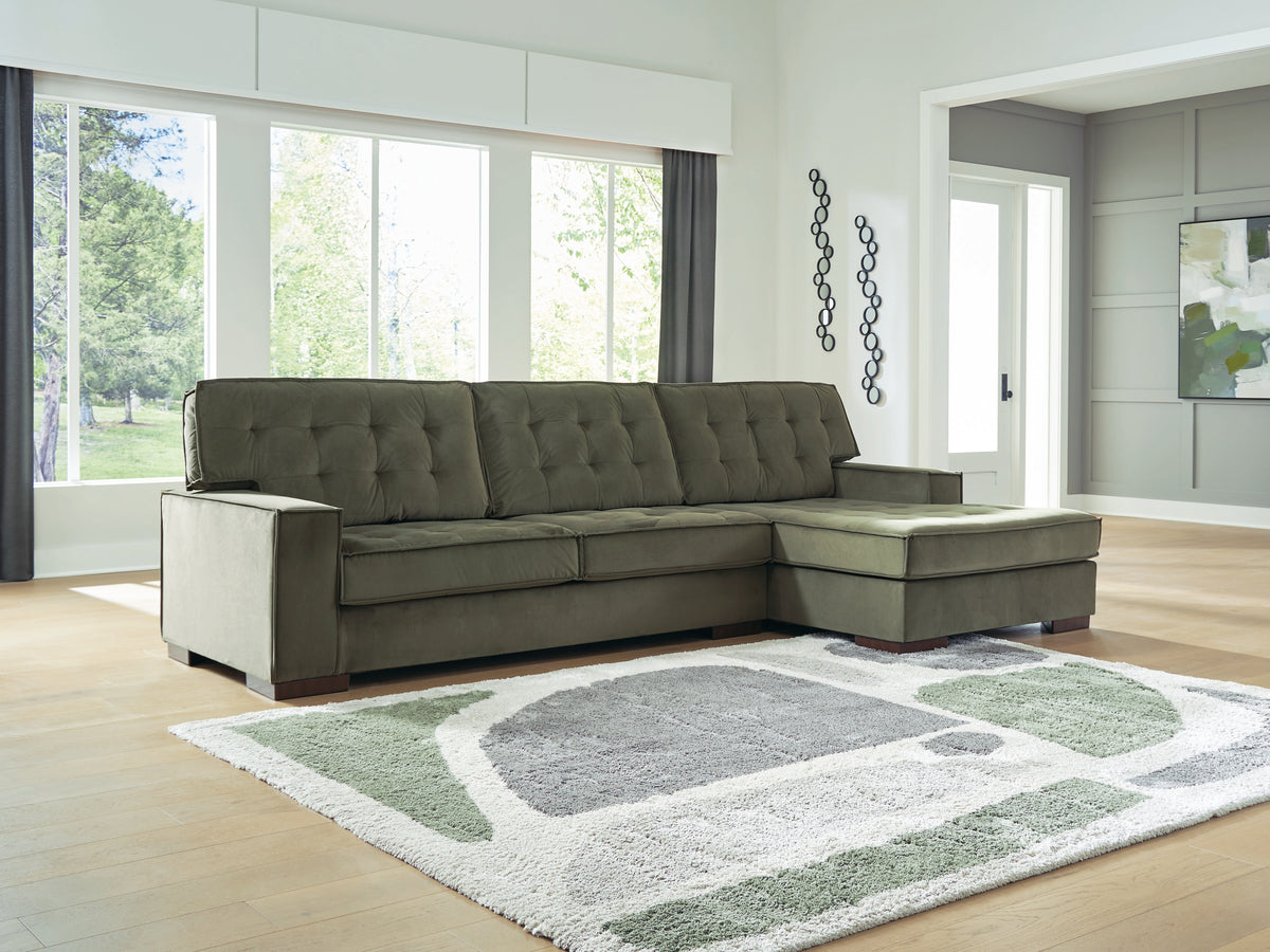 A2Z Furniture - Ashley Furniture - Caspian-Town Sectional - RAF 2-Piece Sectional with Chaise / Olive - PC61702S1