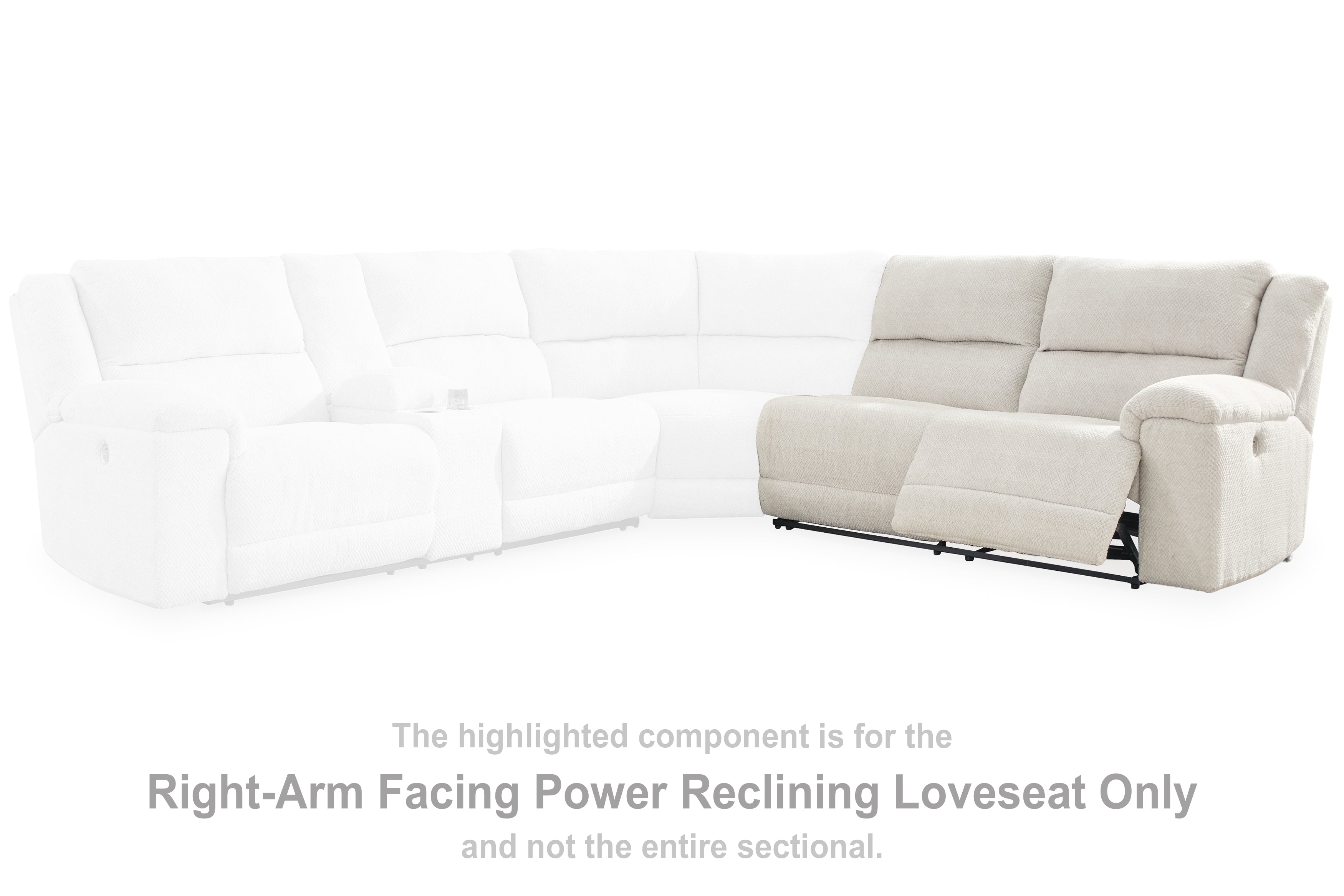 A2Z Furniture - Ashley Furniture - Keensburg Sectional - RAF Reclining Power Loveseat / Linen - 6180775