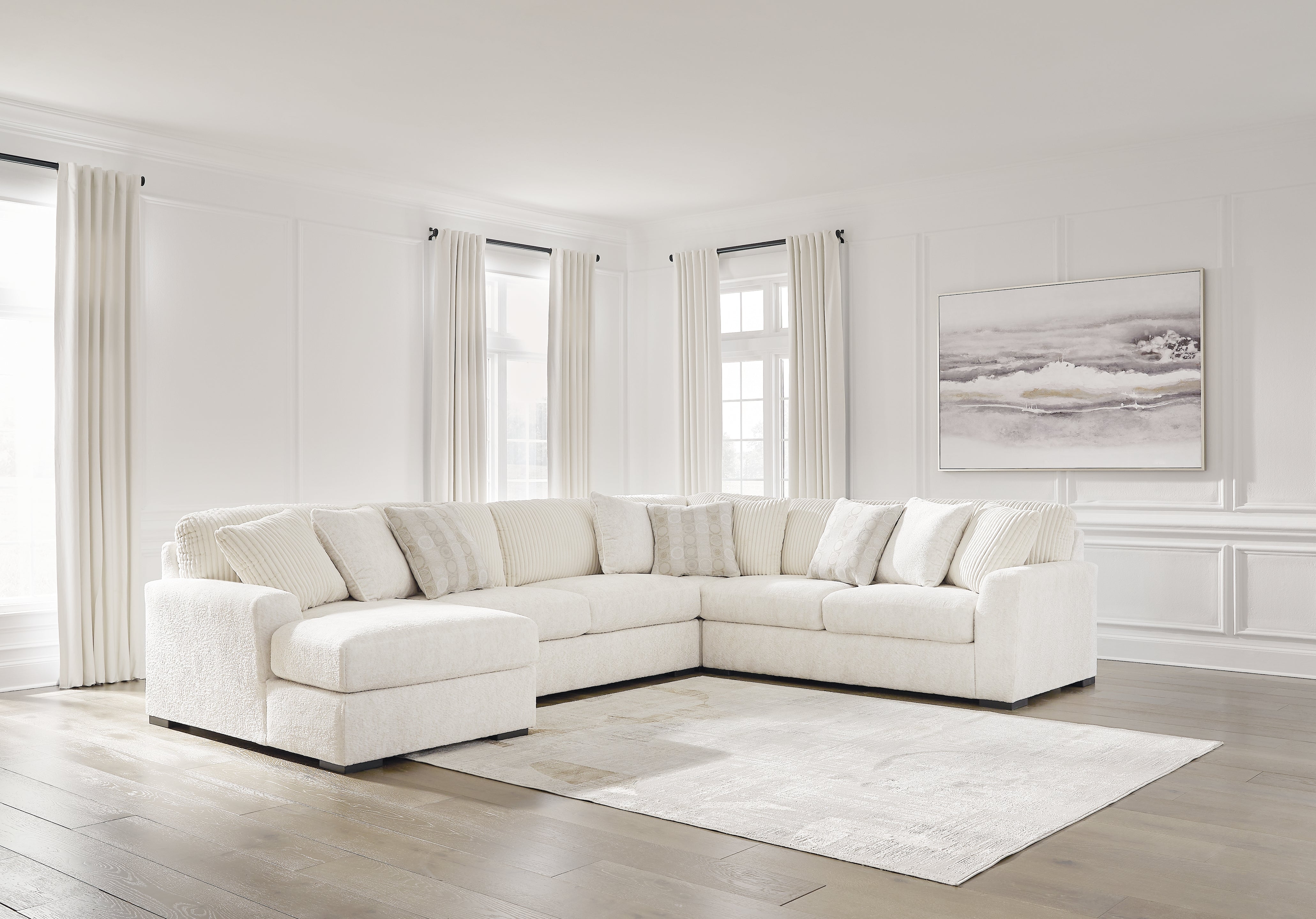 A2Z Furniture - Ashley Furniture - Chessington Sectional - RAF 4-Piece Sectional with Chaise / Ivory - 61904S3