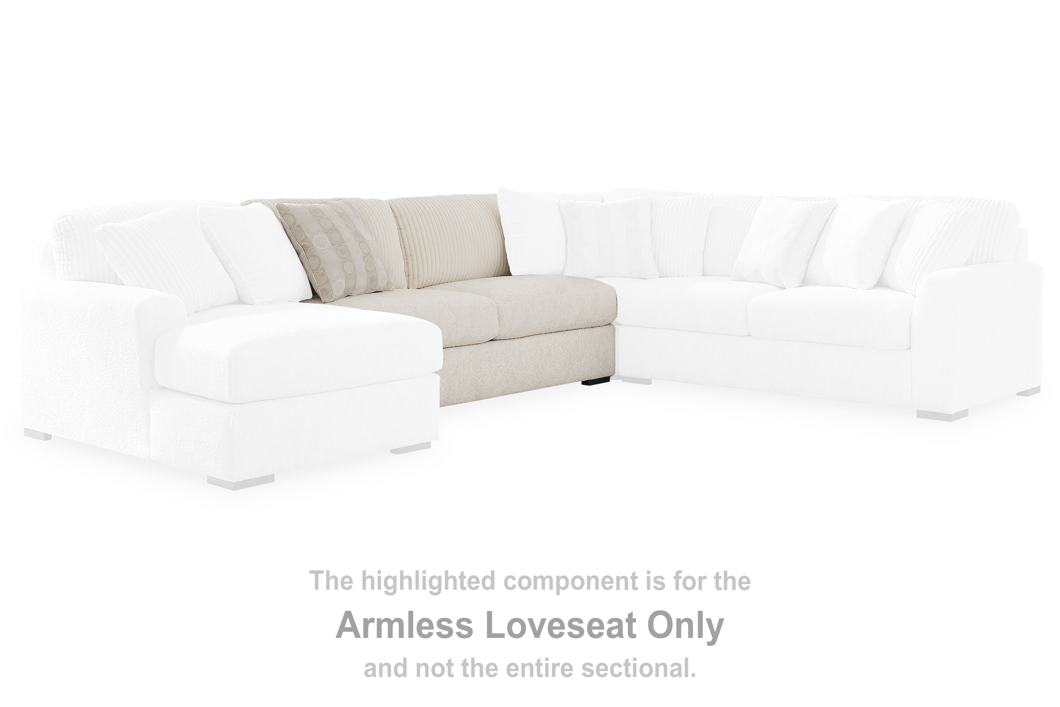 A2Z Furniture - Ashley Furniture - Chessington Sectional - Armless Loveseat / Ivory - 6190434