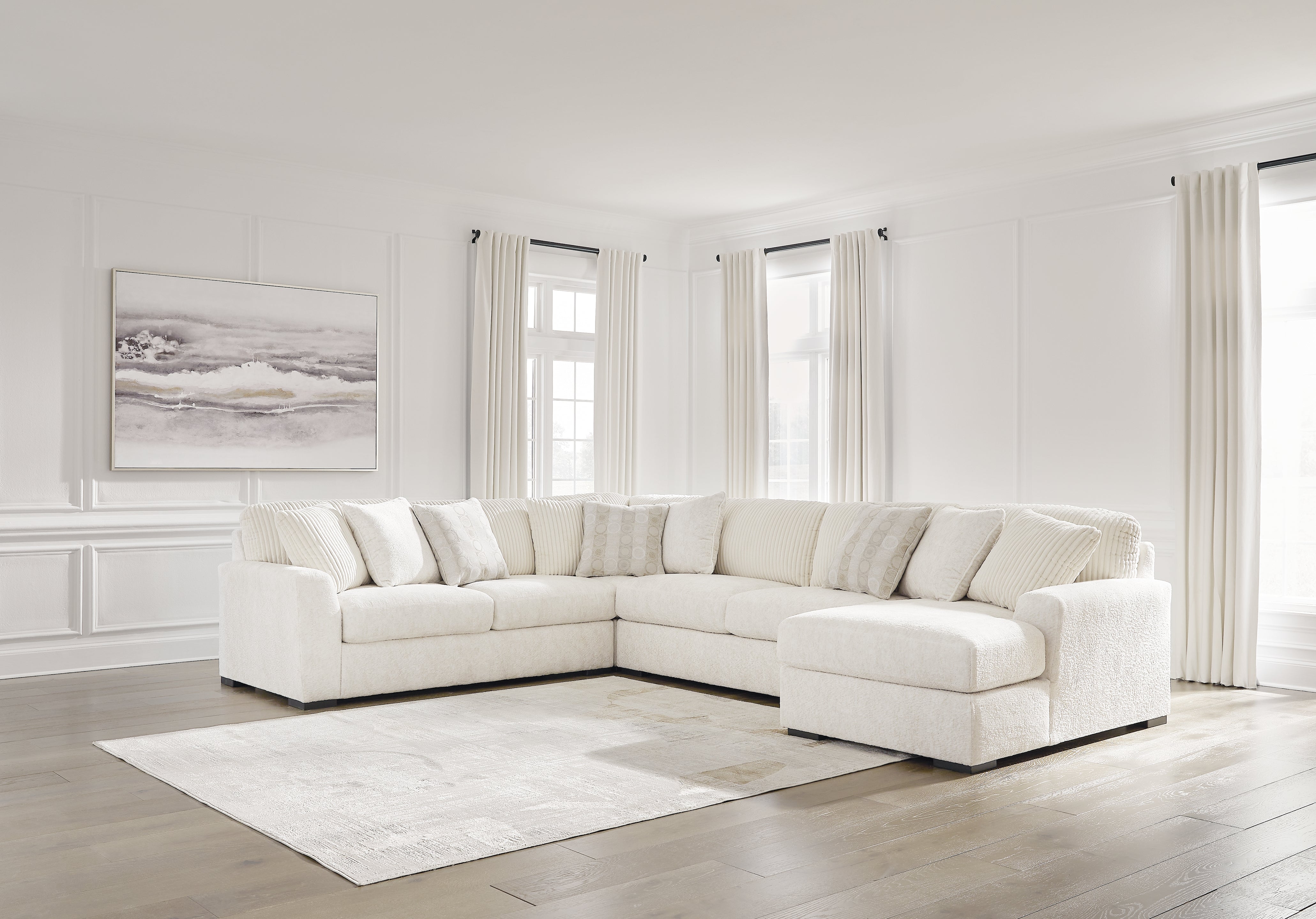A2Z Furniture - Ashley Furniture - Chessington Sectional - LAF 4-Piece Sectional with Chaise / Ivory - 61904S4