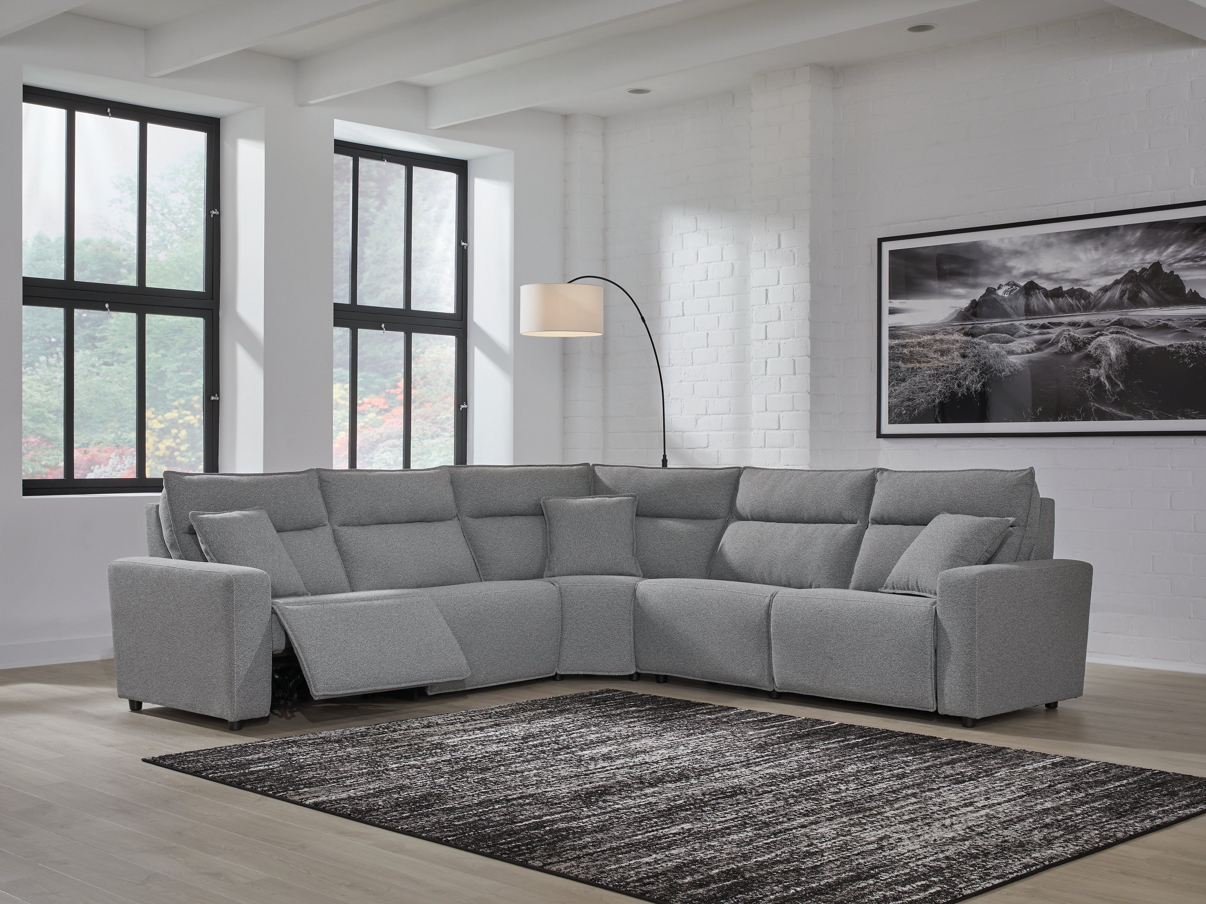 A2Z Furniture - Ashley Furniture - ModMax II Sectional - 5-Piece Power Reclining Sectional / Salt and Pepper - 65906S8
