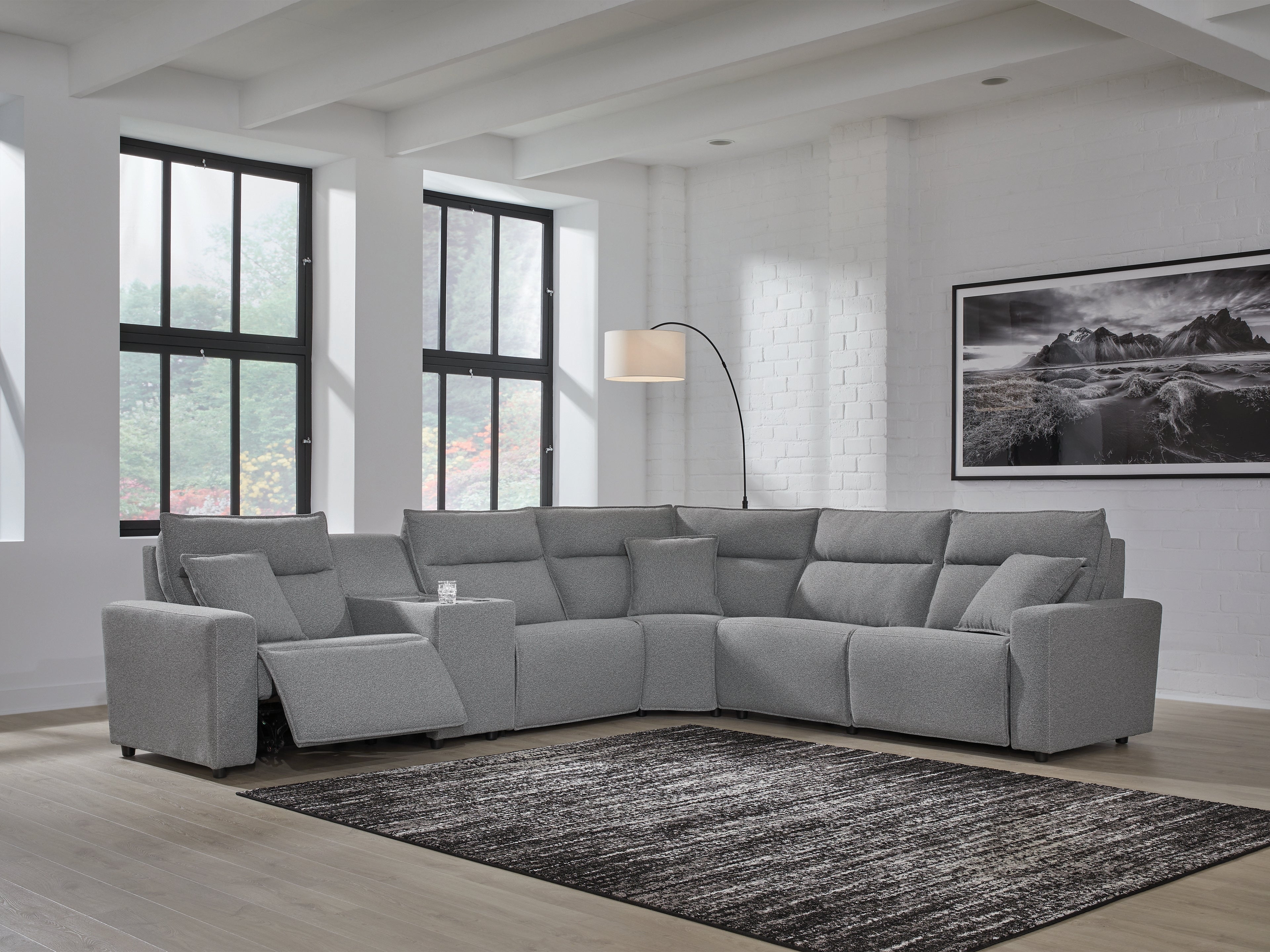 A2Z Furniture - Ashley Furniture - ModMax II Sectional - 6-Piece Power Reclining Sectional / Salt and Pepper - 65906S10