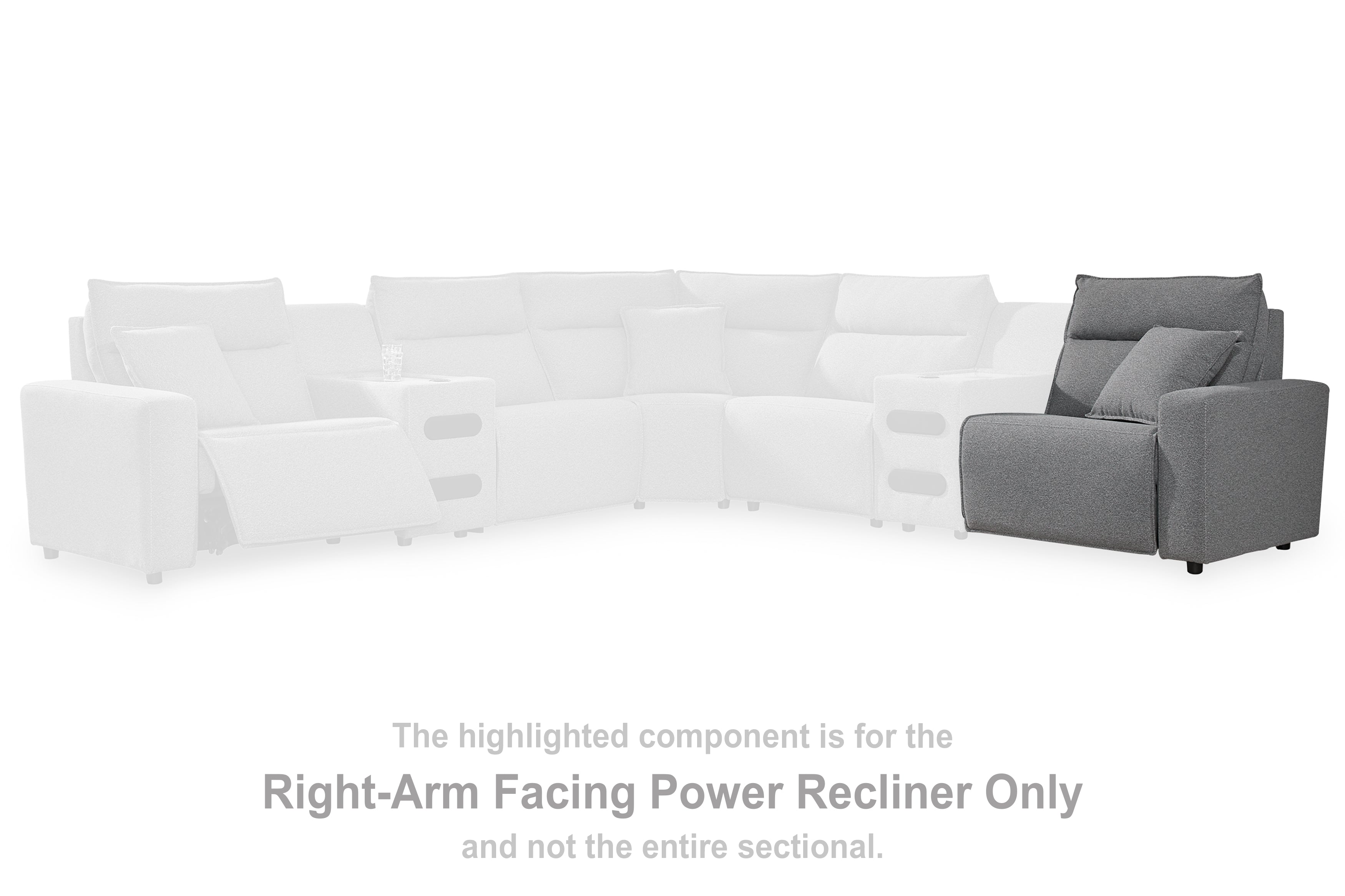 A2Z Furniture - Ashley Furniture - ModMax II Sectional - RAF Zero Wall Power Recliner / Salt and Pepper - 6590662