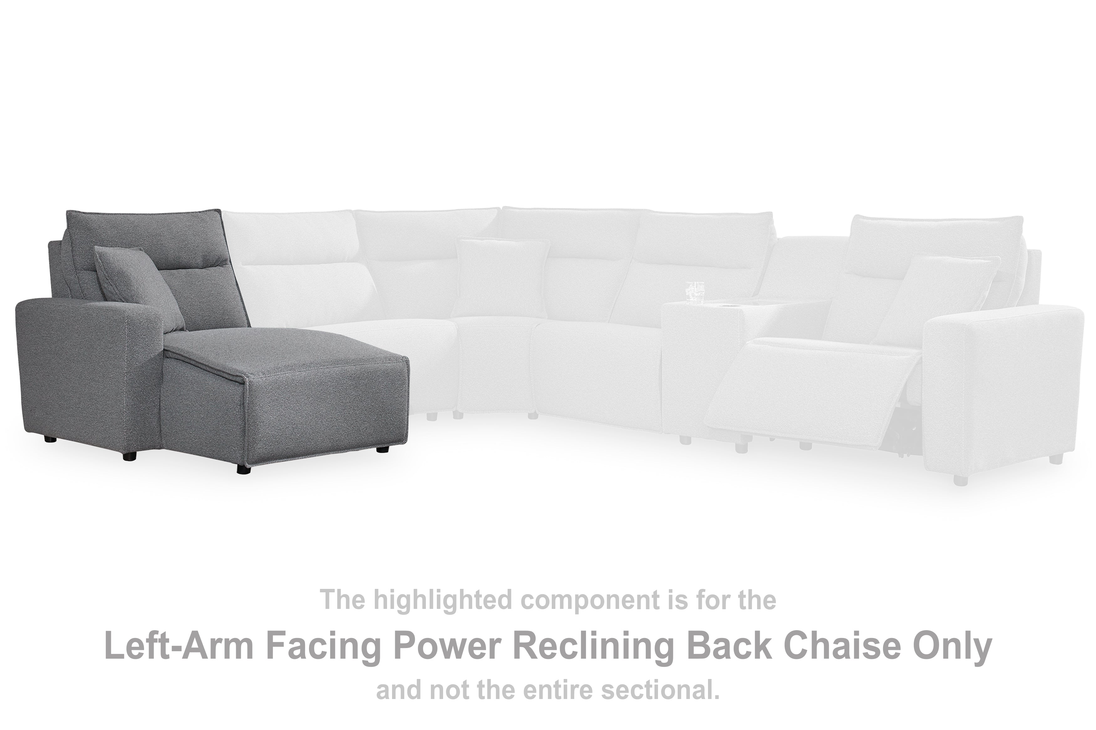 A2Z Furniture - Ashley Furniture - ModMax II Sectional - LAF Press Back Power Chaise / Salt and Pepper - 6590679