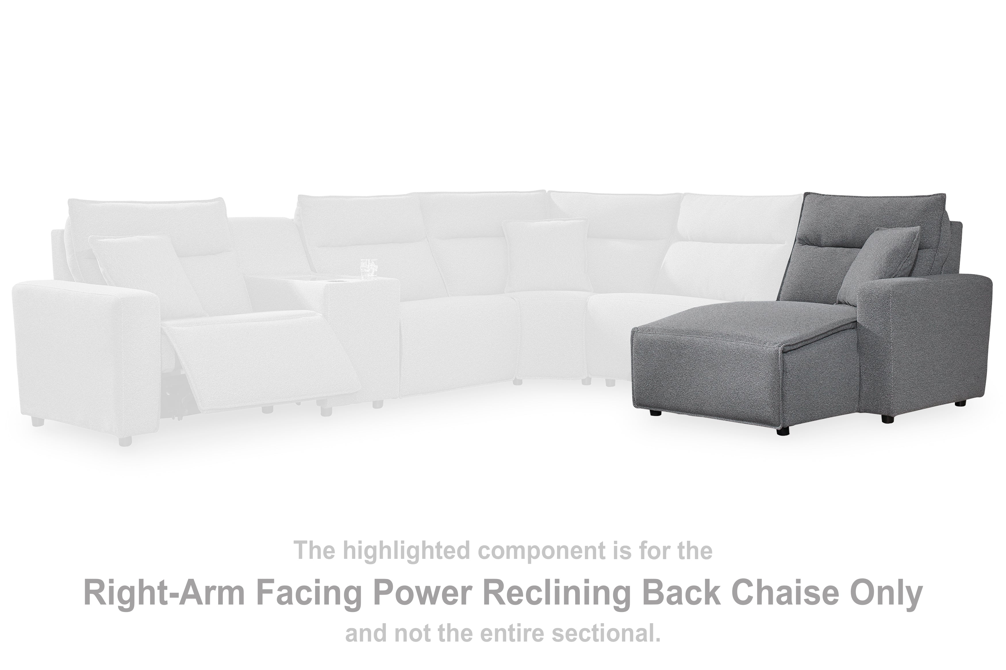 A2Z Furniture - Ashley Furniture - ModMax II Sectional - RAF Press Back Power Chaise / Salt and Pepper - 6590697