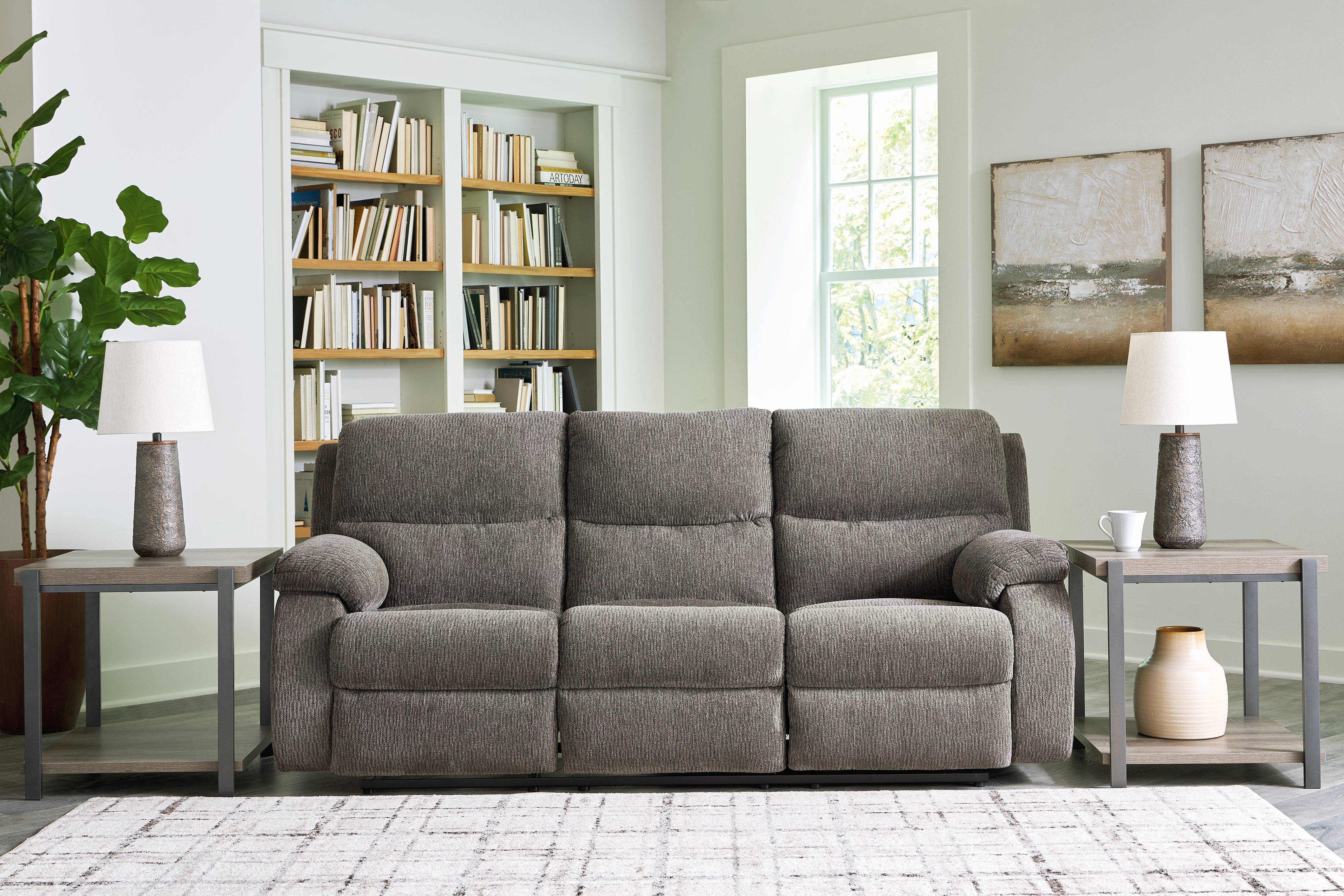 A2Z Furniture - Ashley Furniture - Scranto Living Room - Reclining Sofa / Brindle - 6650288