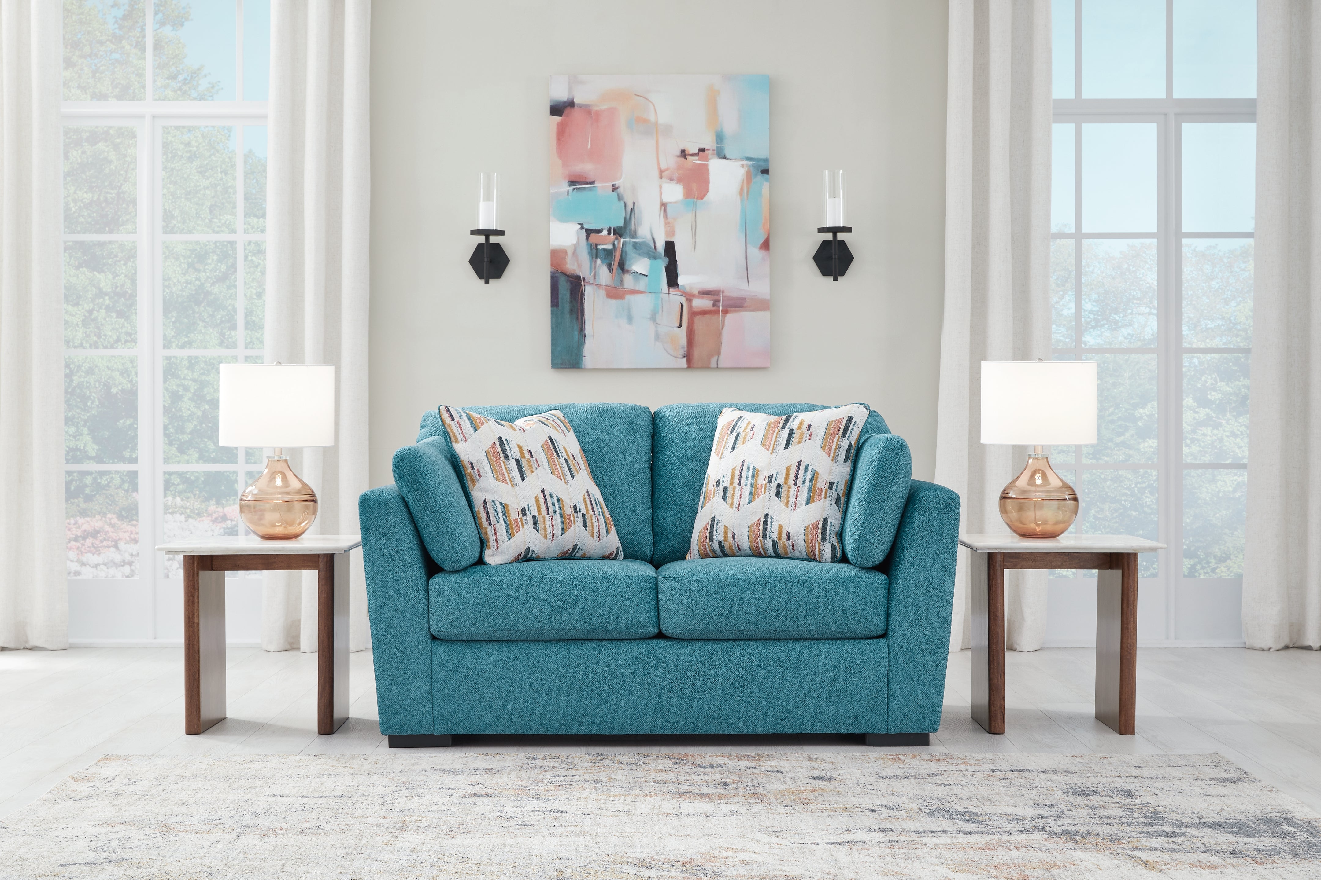 A2Z Furniture - Ashley Furniture - Keerwick Living Room - Loveseat / Teal - 6750735