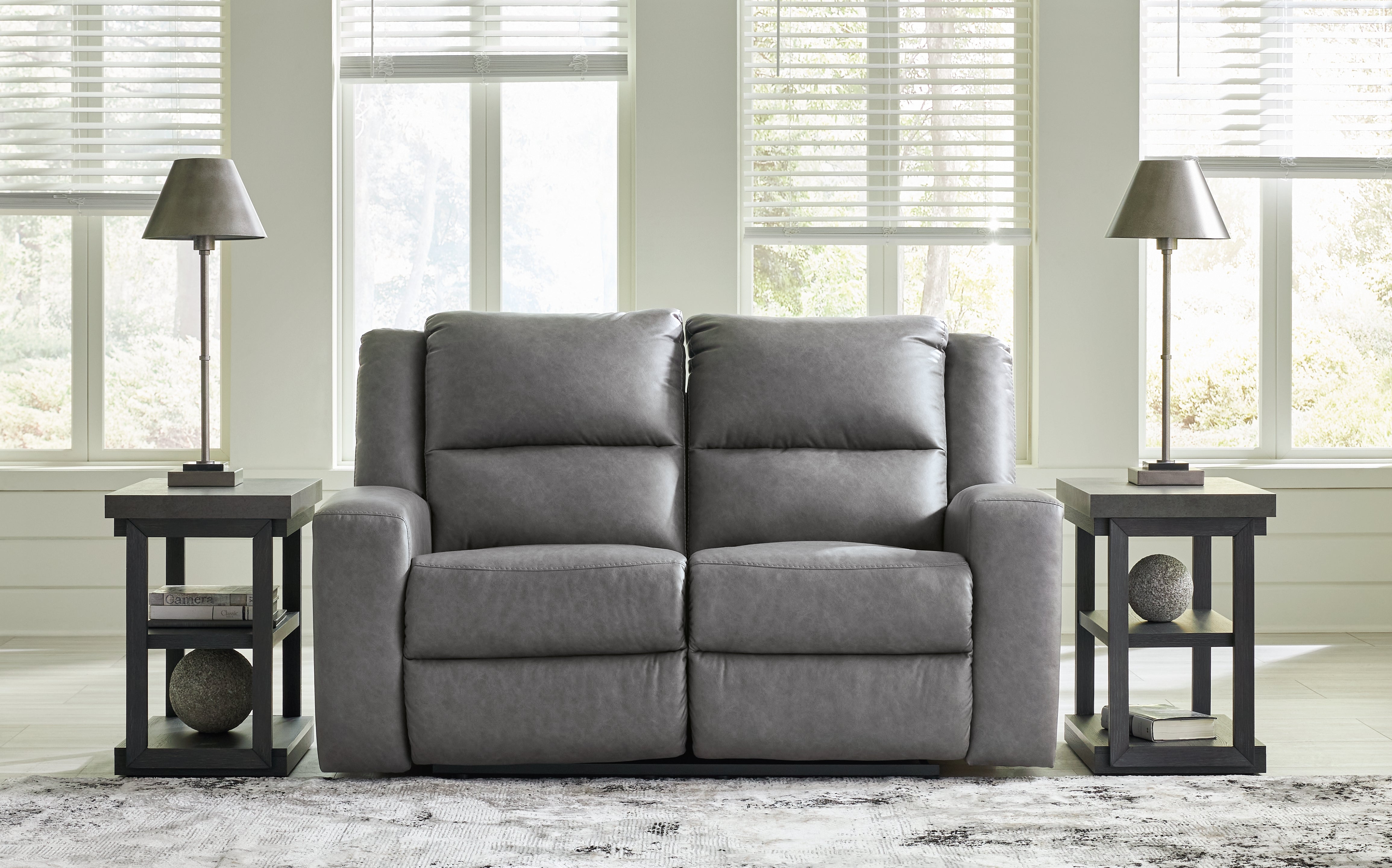 A2Z Furniture - Ashley Furniture - Brixworth Living Room - Reclining Loveseat / Slate - 6910686