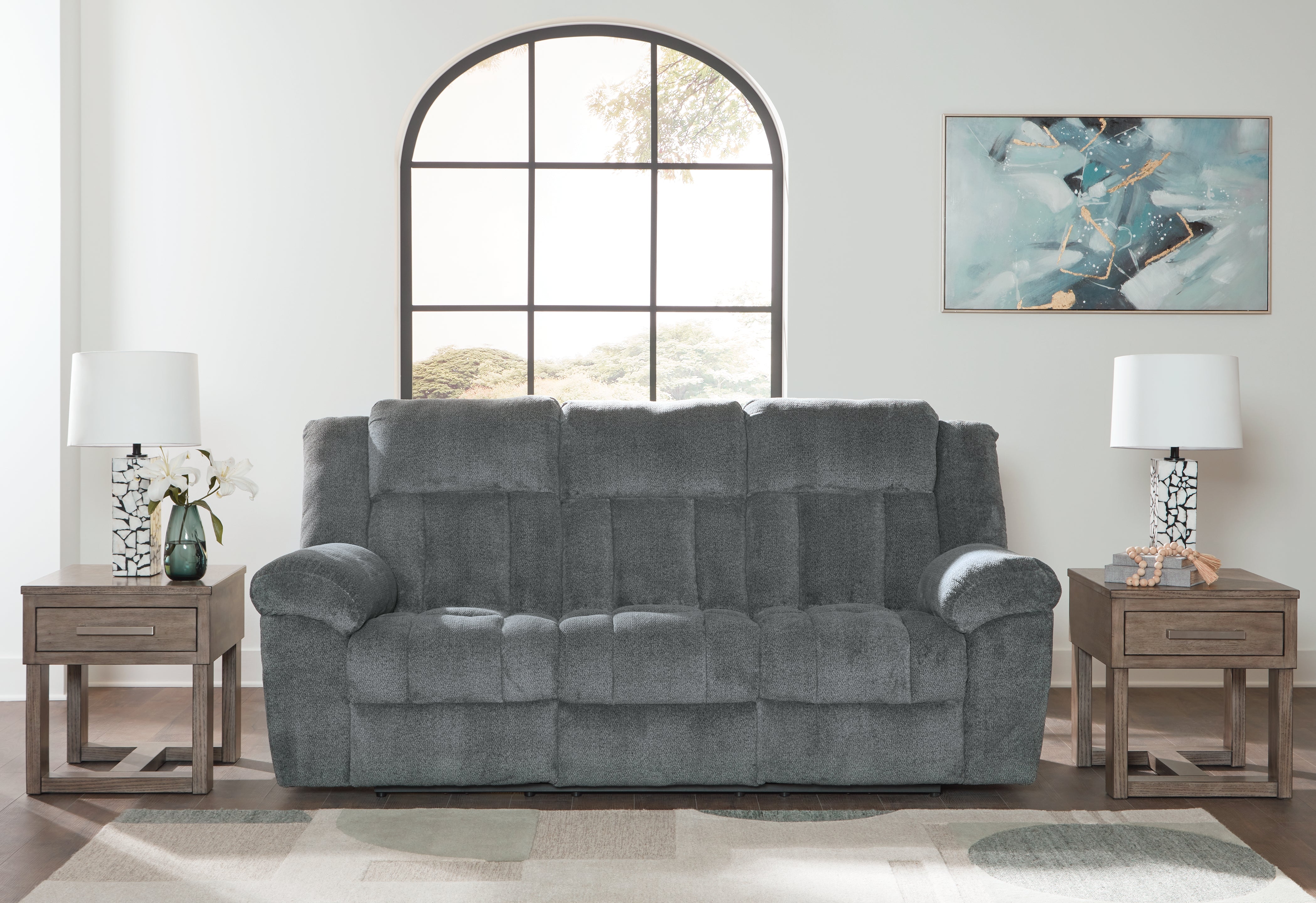 A2Z Furniture - Ashley Furniture - Tip-Off Living Room - PWR REC Sofa with ADJ Headrest / Slate - 6930415