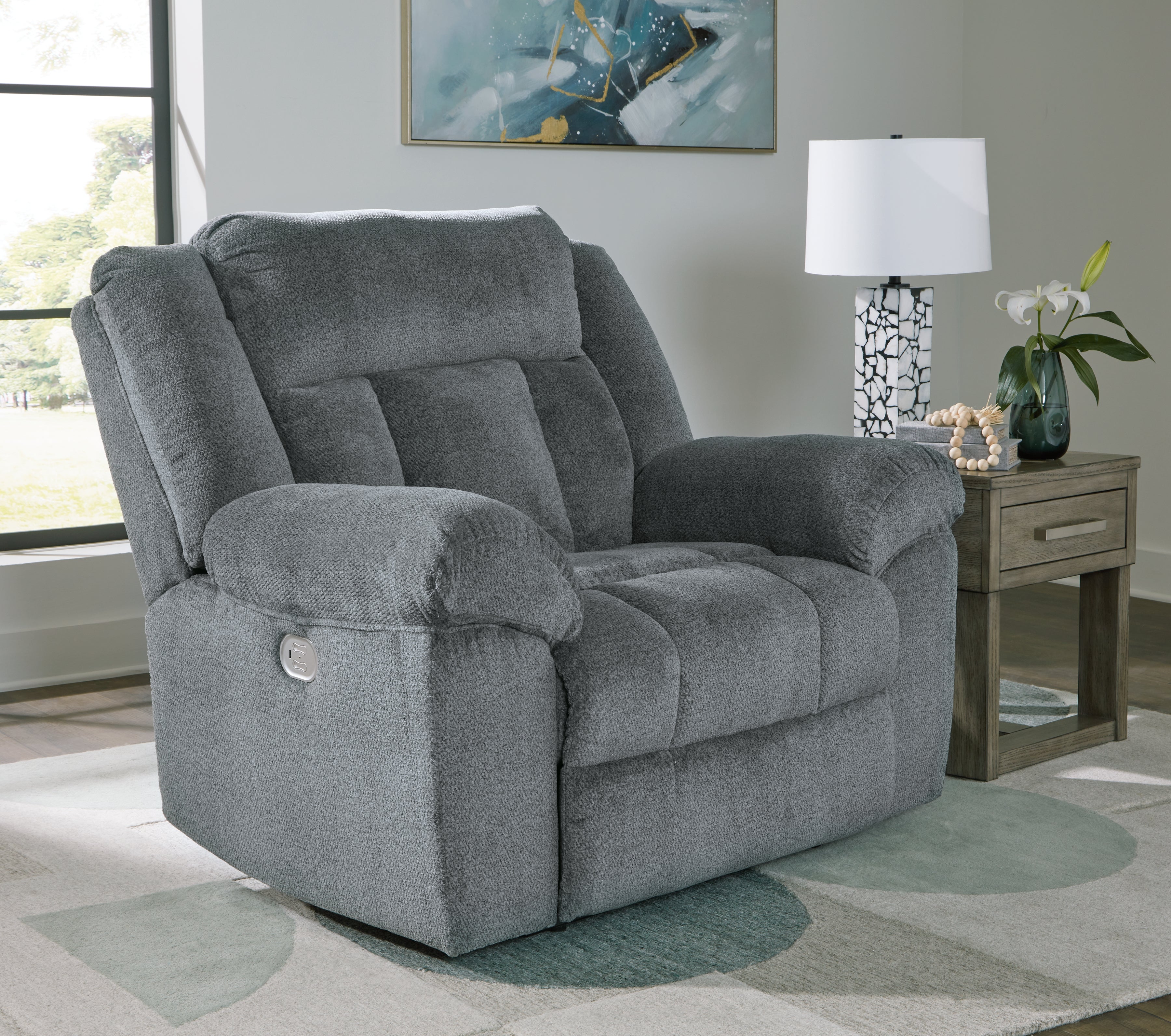 A2Z Furniture - Ashley Furniture - Tip-Off Living Room - PWR Recliner/ADJ Headrest / Slate - 6930482
