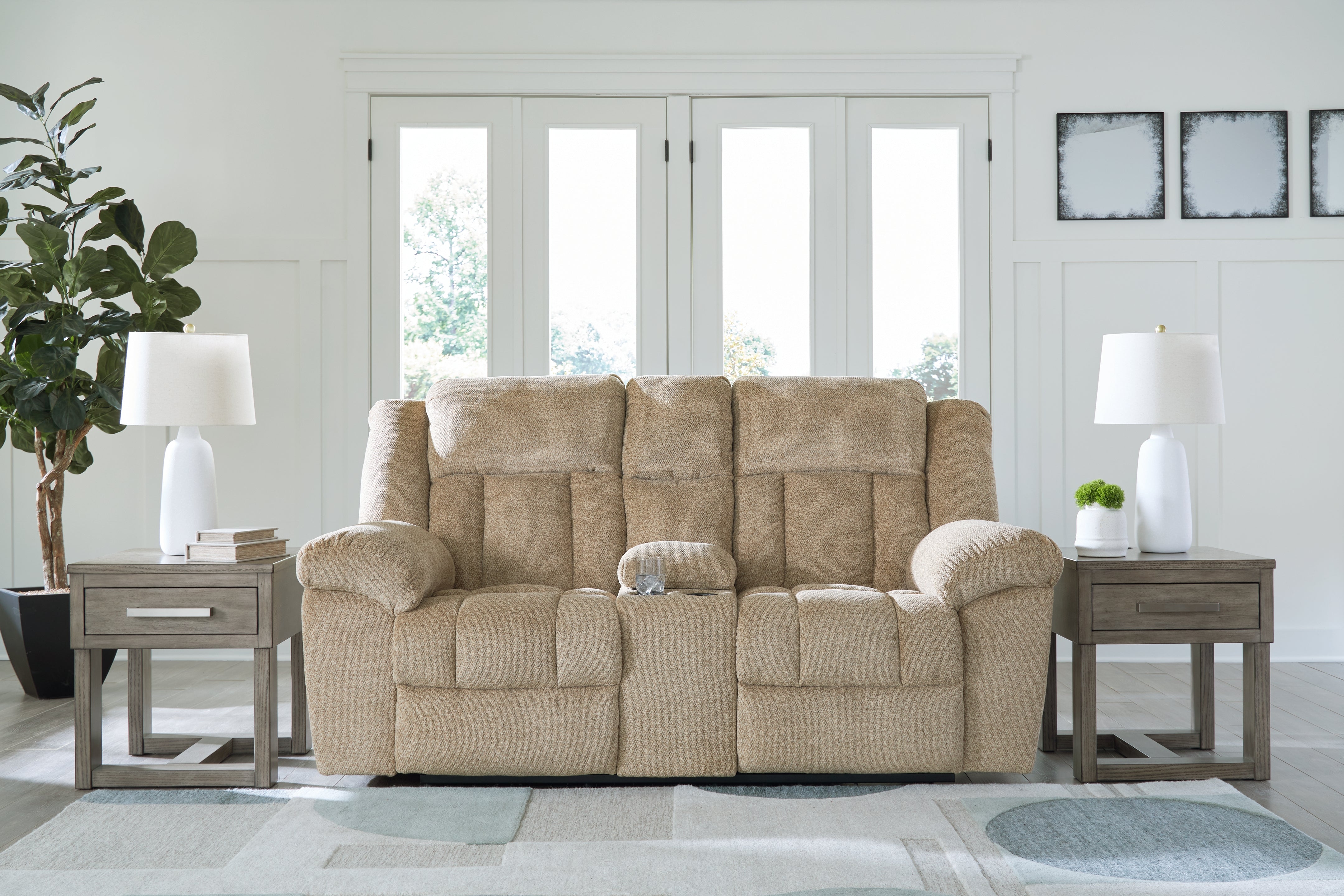 A2Z Furniture - Ashley Furniture - Tip-Off Living Room - PWR REC Loveseat/CON/ADJ HDRST / Wheat - 6930518