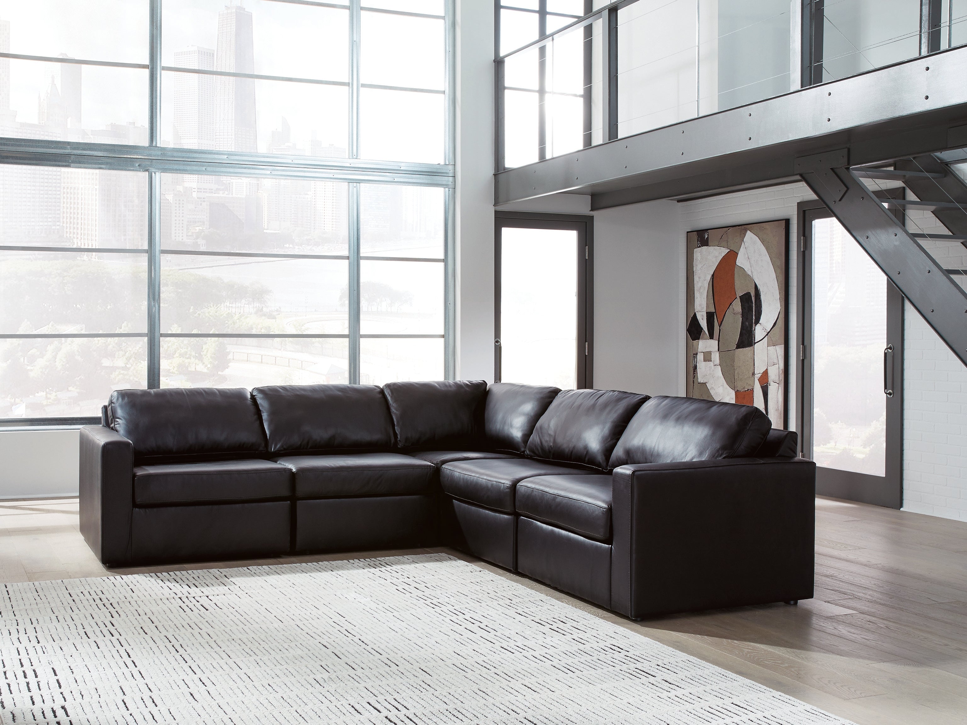 A2Z Furniture - Ashley Furniture - ModMax II Sectional - RAF 5-Piece Sectional / Black - 74305S6