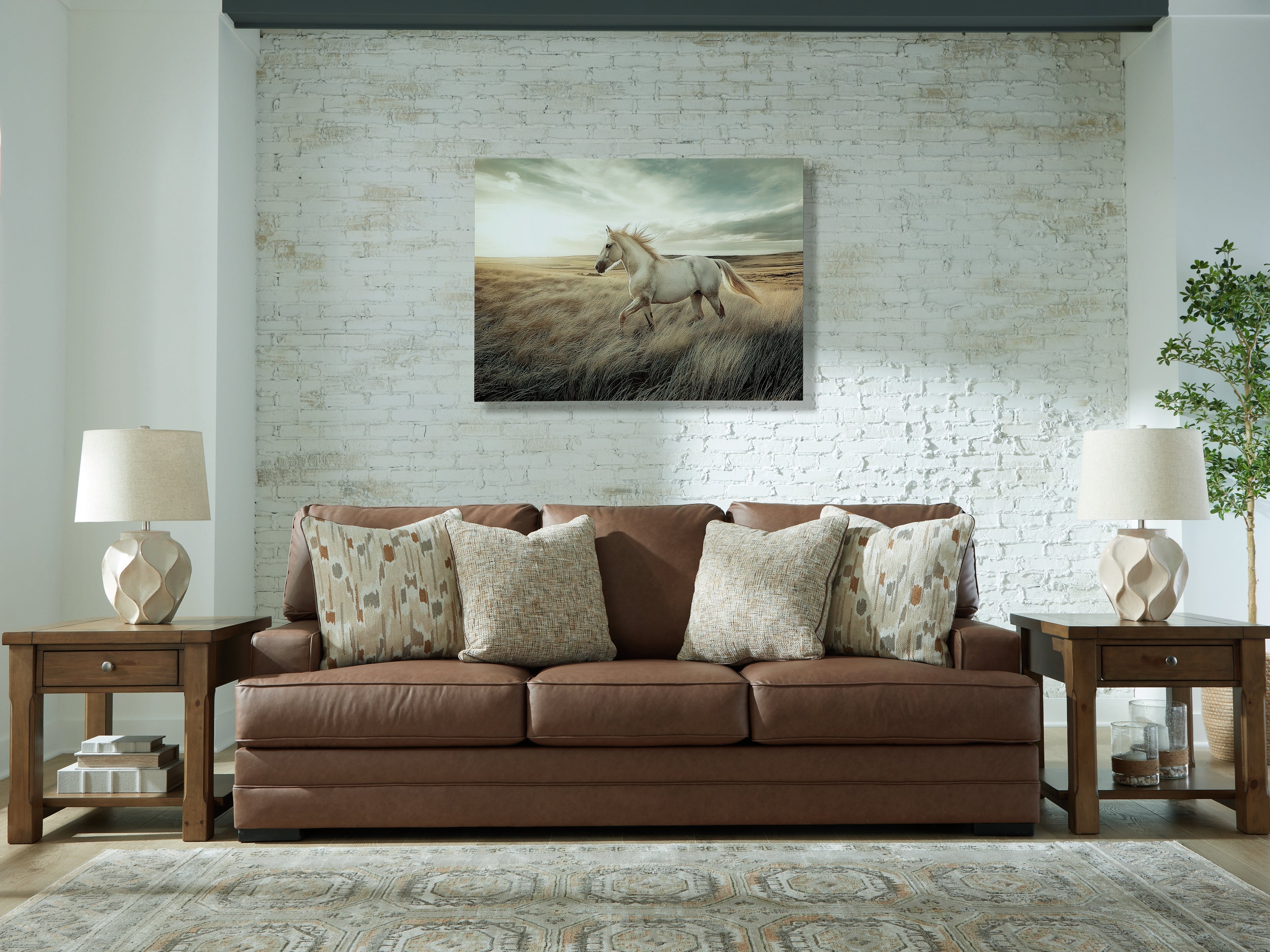 A2Z Furniture - Ashley Furniture - VillaCourt Living Room - Sofa / Caramel - 7490938