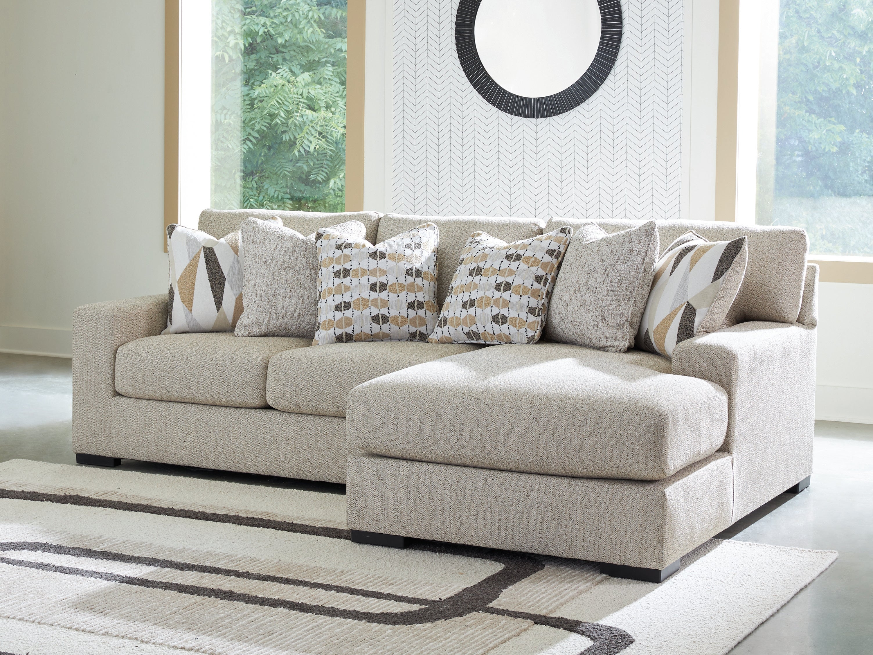 A2Z Furniture - Ashley Furniture - Laurelgrove Sectional - RAF 2-Piece Sectional Sofa Chaise / Pebble - 75105S3