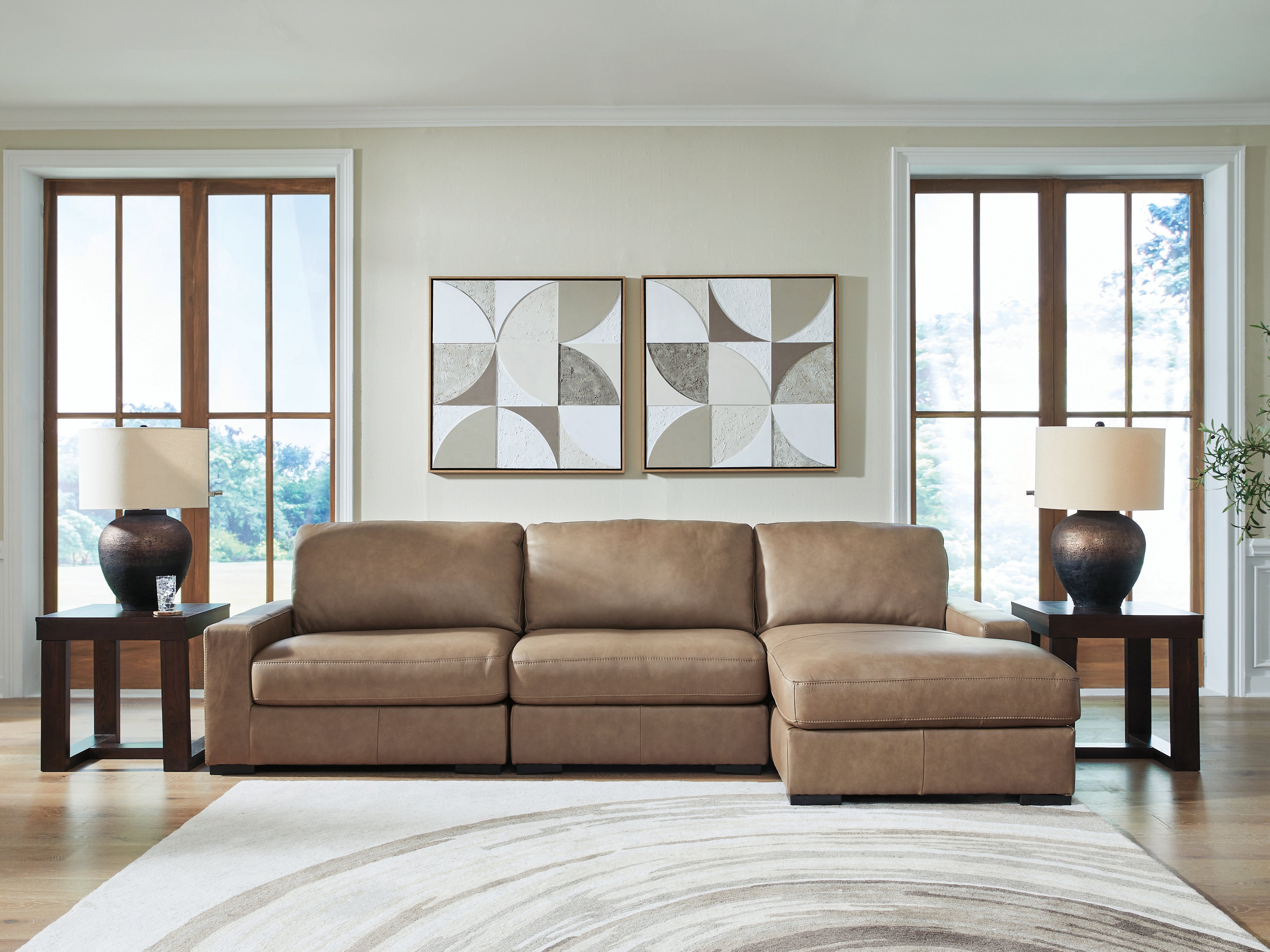 A2Z Furniture - Ashley Furniture - Veronella Sectional - RAF 3-Piece Sectional with Chaise / Sahara - 76106S6