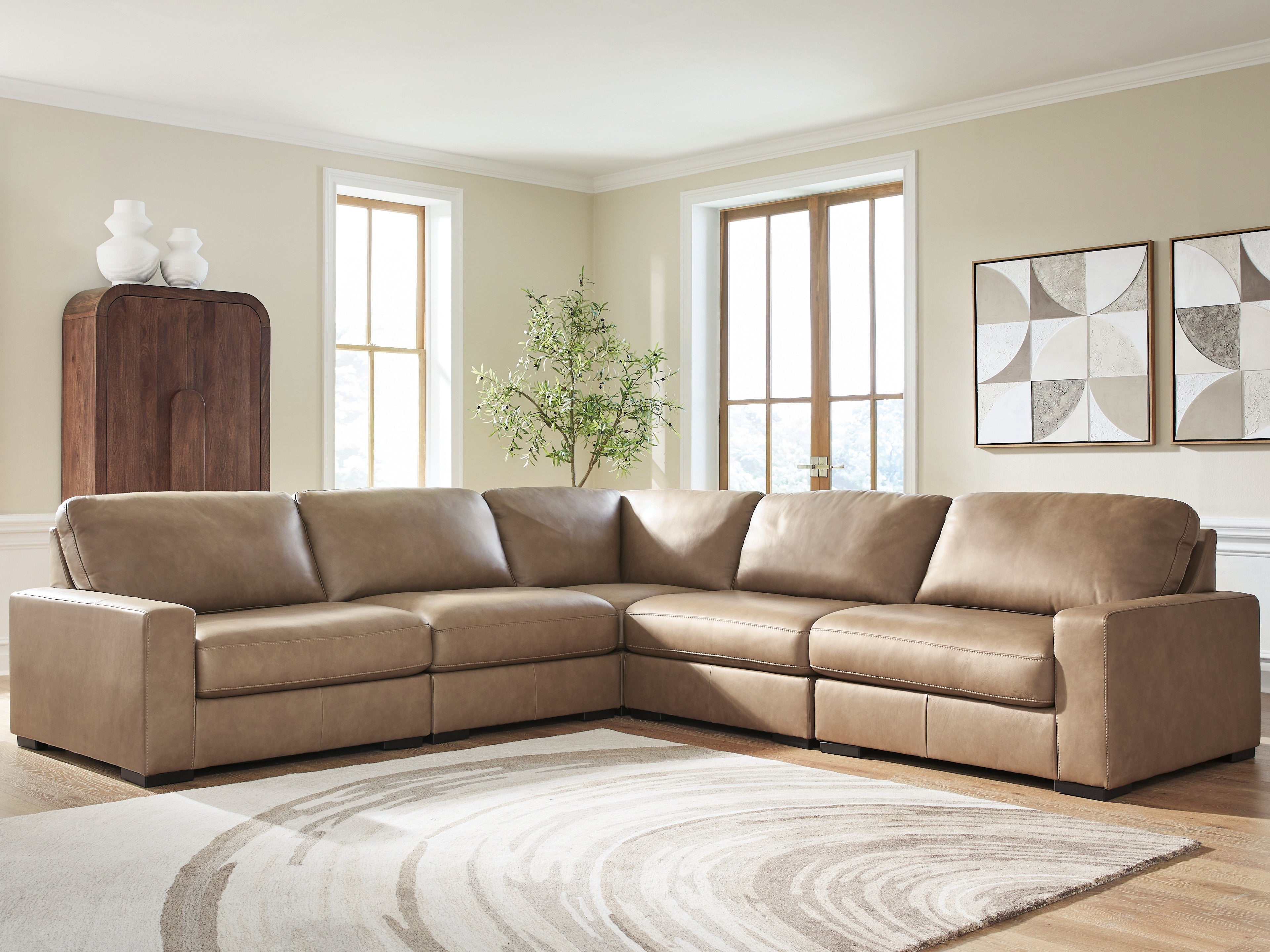 A2Z Furniture - Ashley Furniture - Veronella Sectional - RAF 5-Piece Sectional / Sahara - 76106S17
