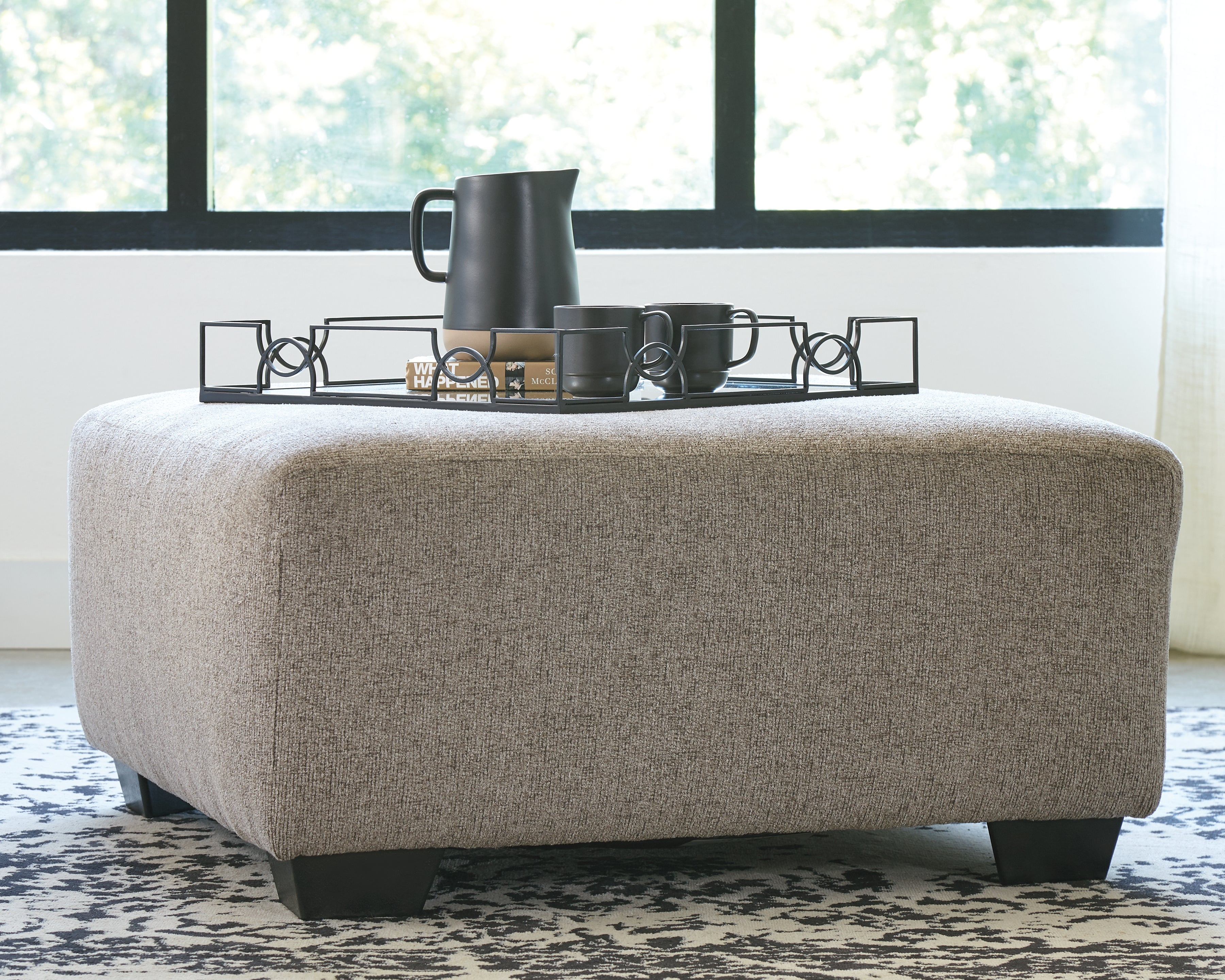 A2Z Furniture - Ashley Furniture - Ballinasloe Living Room - Oversized Accent Ottoman / Platinum - 8070208