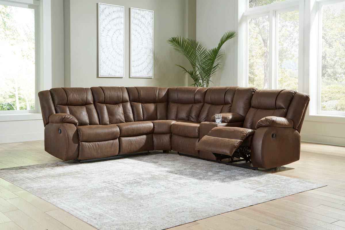 A2Z Furniture - Ashley Furniture - Trail Boys Sectional - 2-Piece Reclining Sectional / Walnut - 82703S1