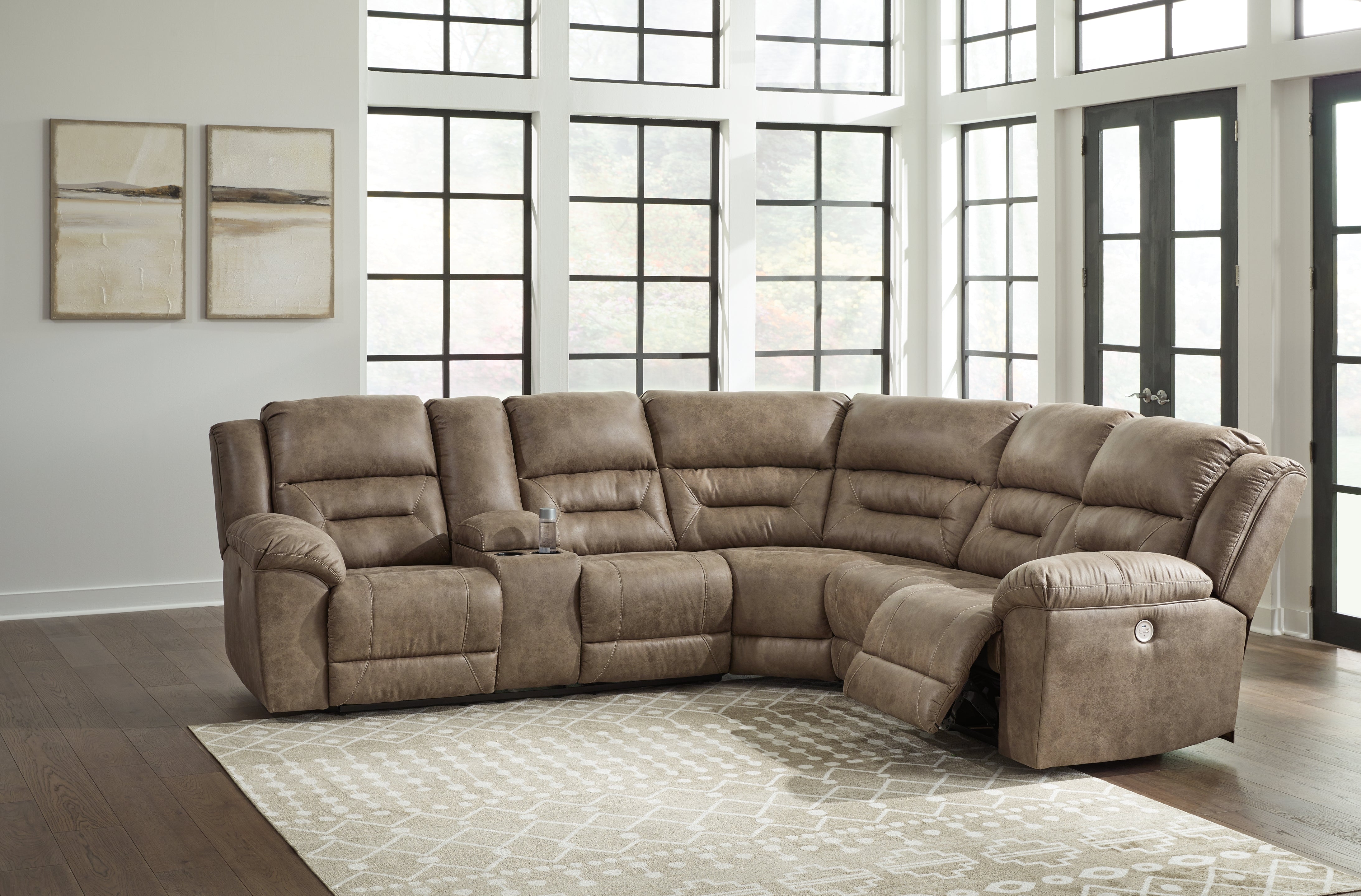 A2Z Furniture - Ashley Furniture - Ravenel Sectional - 3-Piece Power Reclining Sectional / Fossil - 83106S1