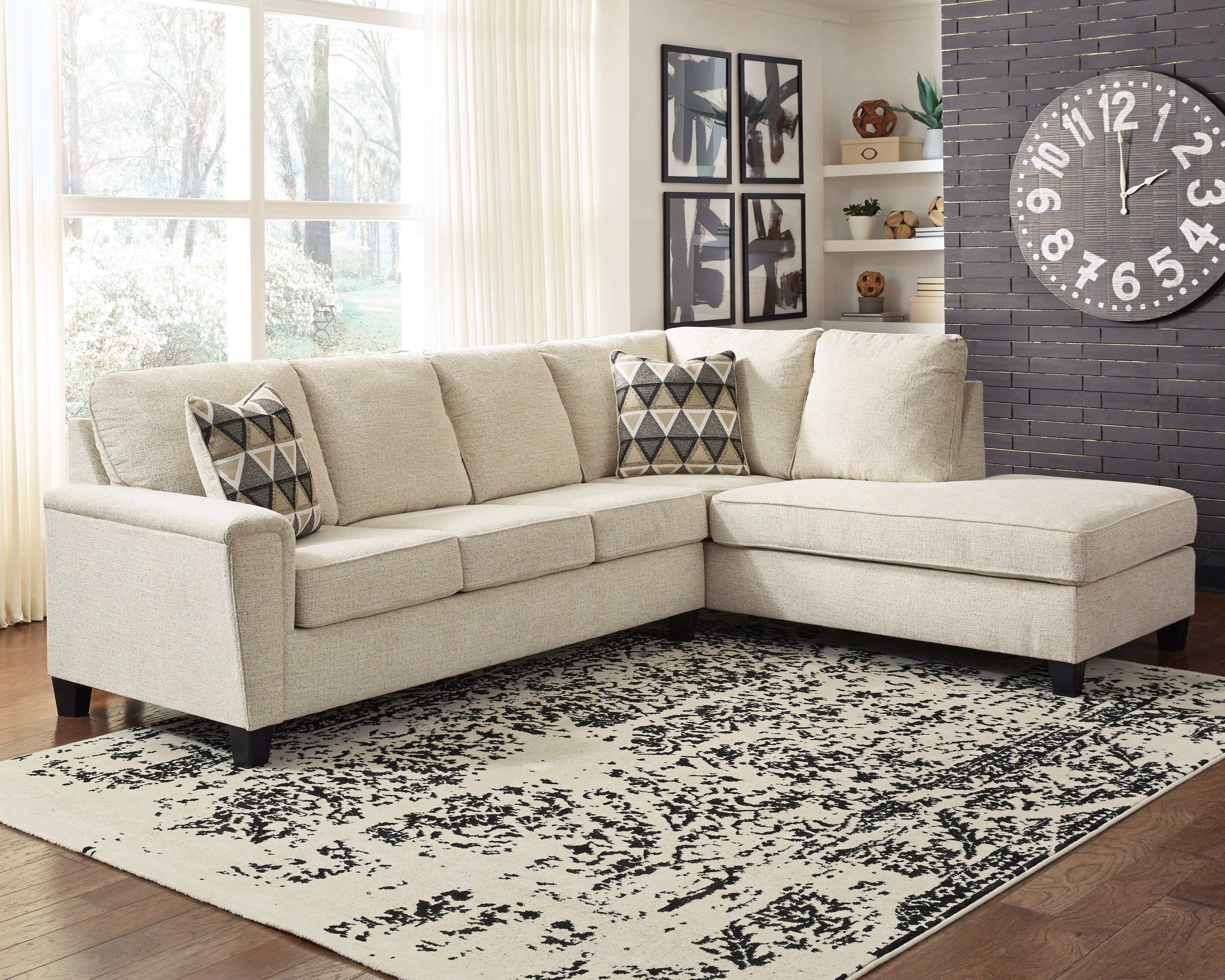 A2Z Furniture - Ashley Furniture - Abinger Sectional - LAF 2-Piece Sectional with Chaise / Natural - 83904S2