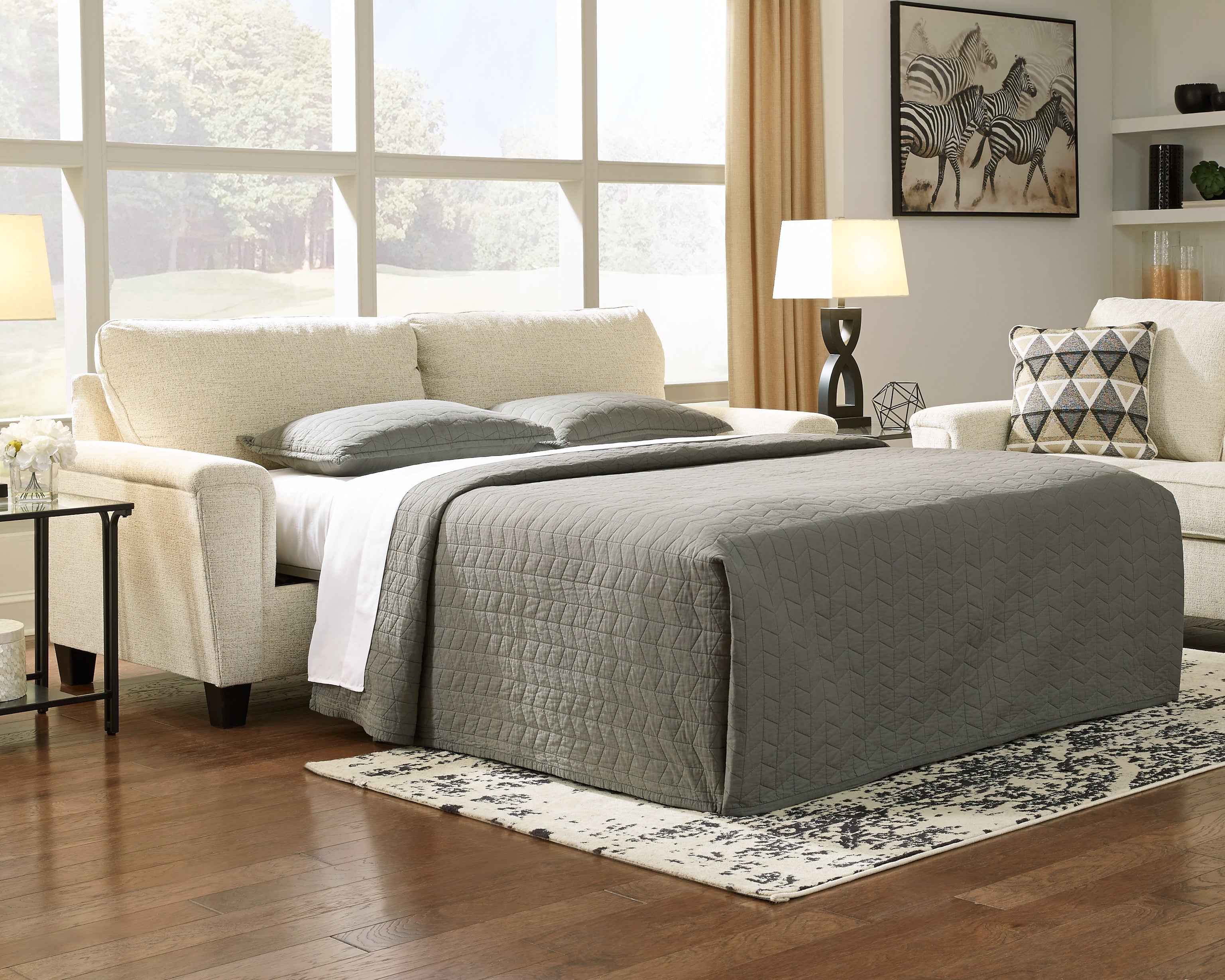 A2Z Furniture - Ashley Furniture - Abinger Living Room - Queen Sofa Sleeper / Natural - 8390439