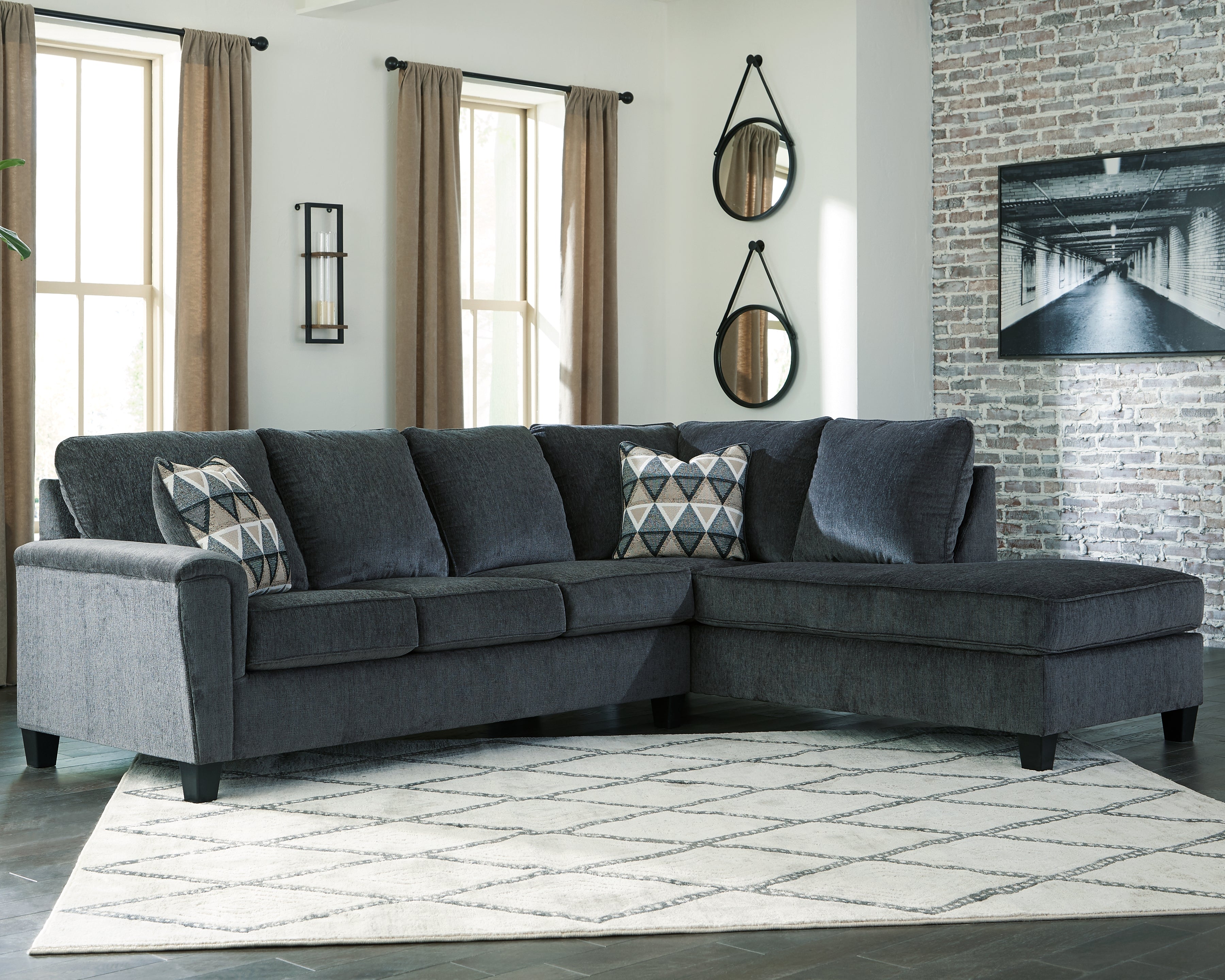 A2Z Furniture - Ashley Furniture - Abinger Sectional - LAF 2-Piece Sectional with Chaise / Smoke - 83905S2