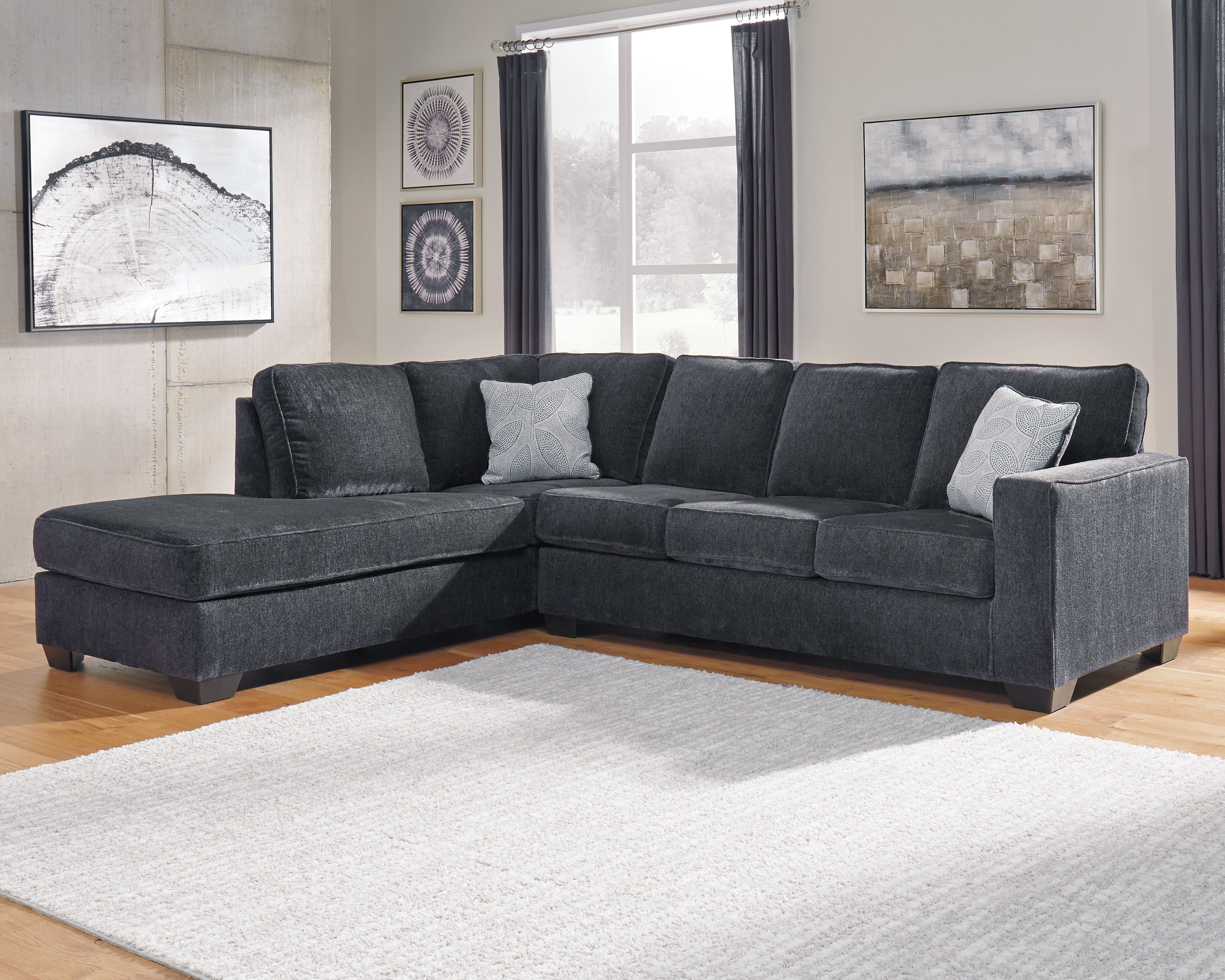 A2Z Furniture - Ashley Furniture - Altari Sectional - RAF 2-Piece Sectional with Chaise / Slate - 87213S1
