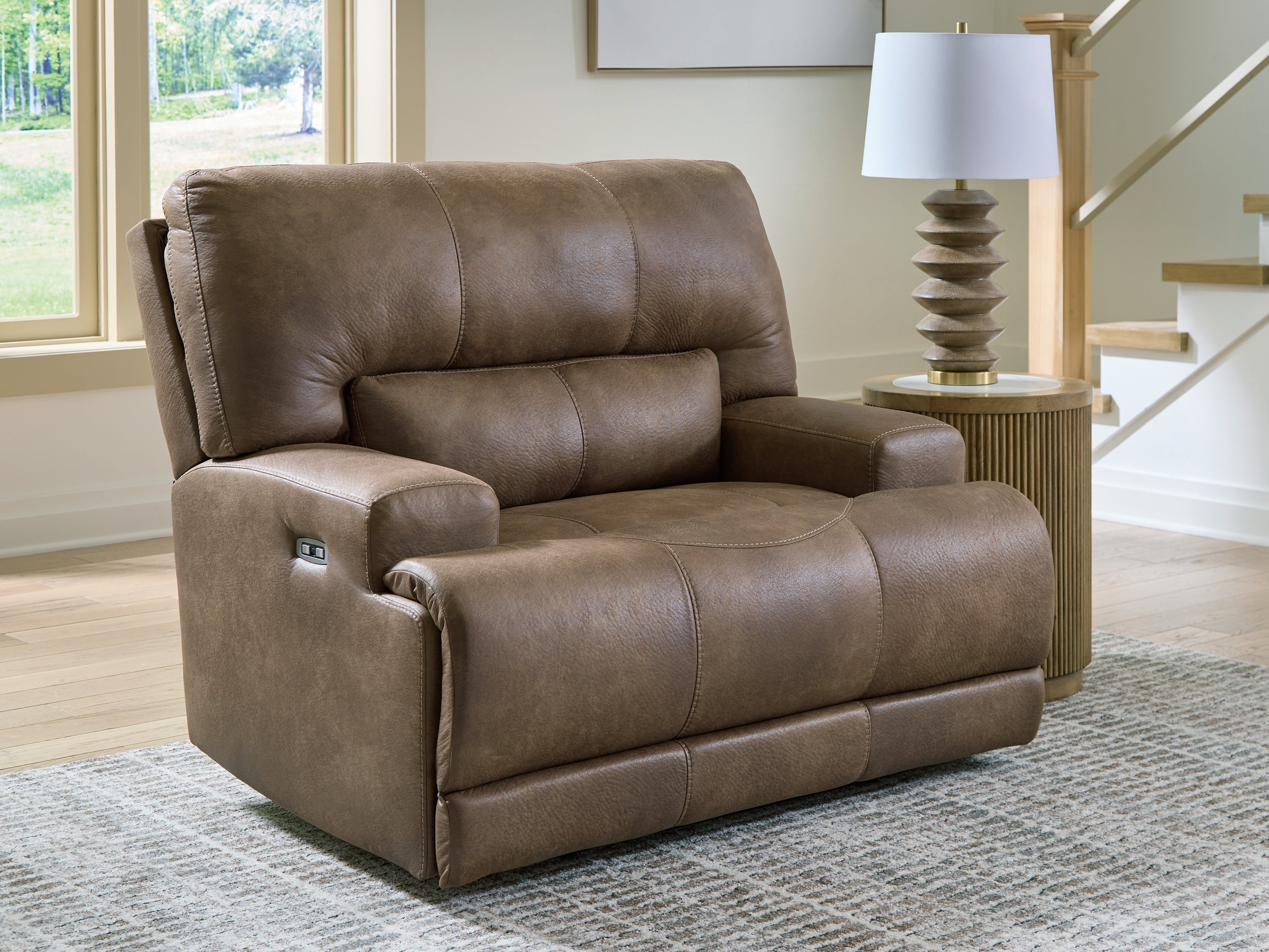 A2Z Furniture - Ashley Furniture - Beckley Place Living Room - PWR Recliner/ADJ Headrest / Earth - PC9180282