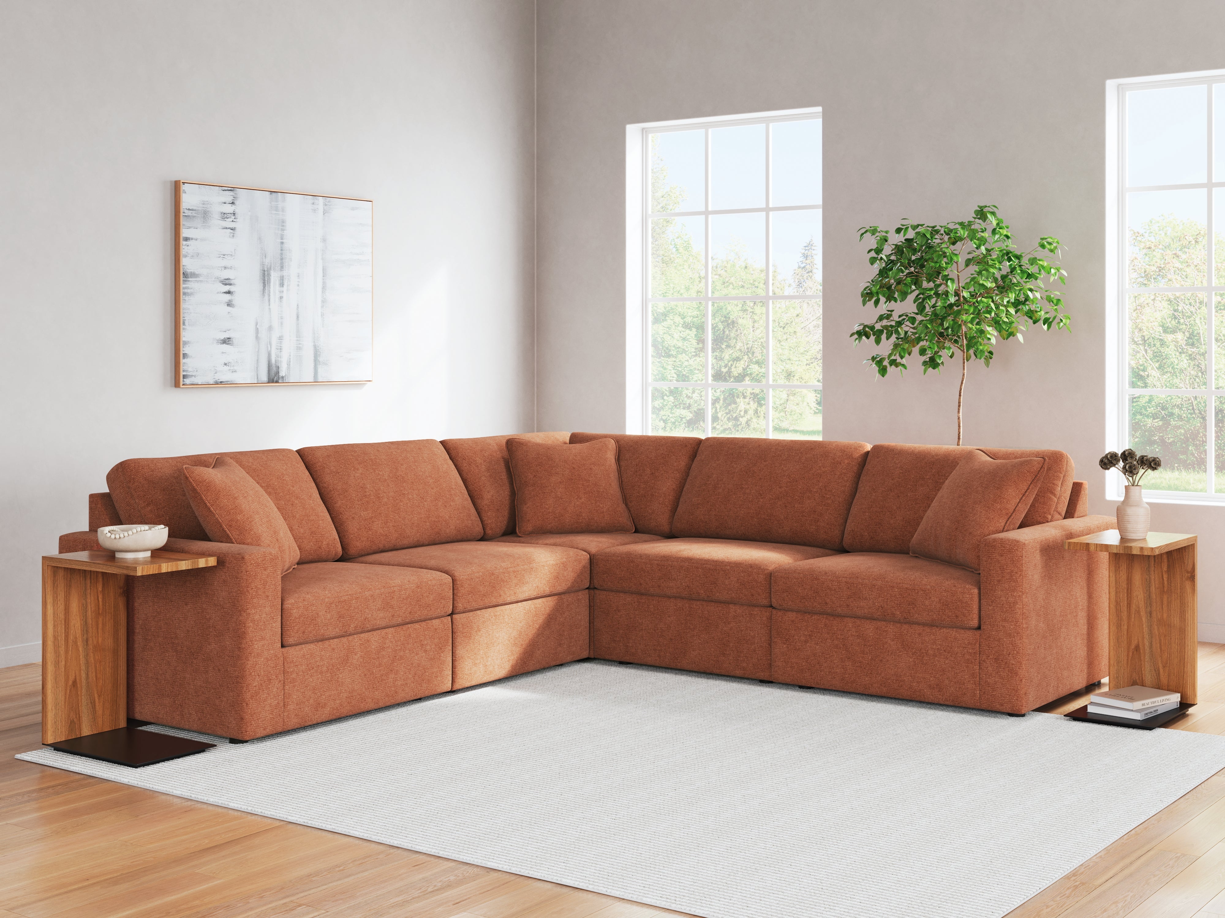 A2Z Furniture - Ashley Furniture - Modmax Sectional - RAF 5-Piece Sectional / Spice - 92102S6