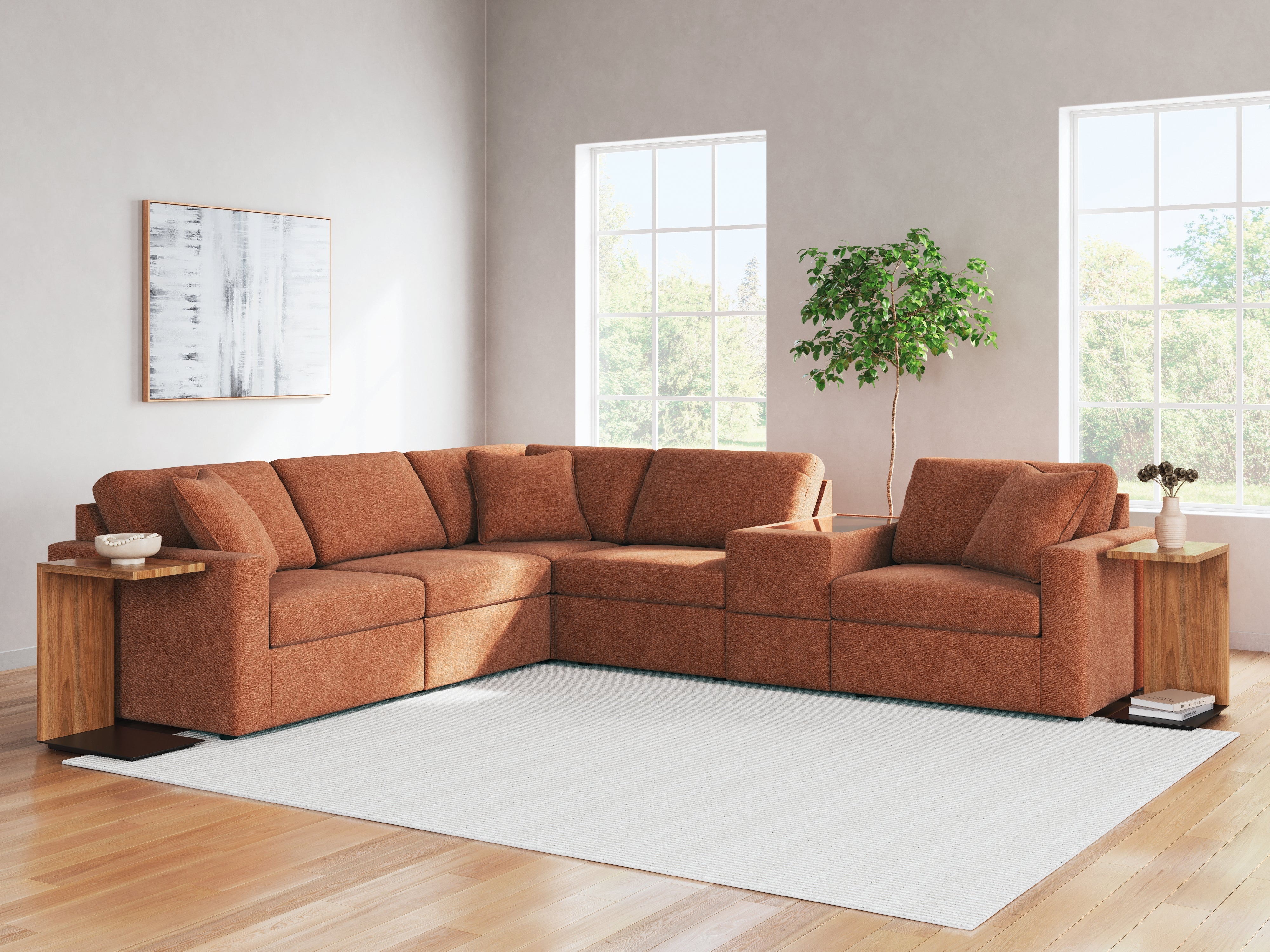 A2Z Furniture - Ashley Furniture - Modmax Sectional - RAF 6-Piece Sectional / Spice - 92102S7