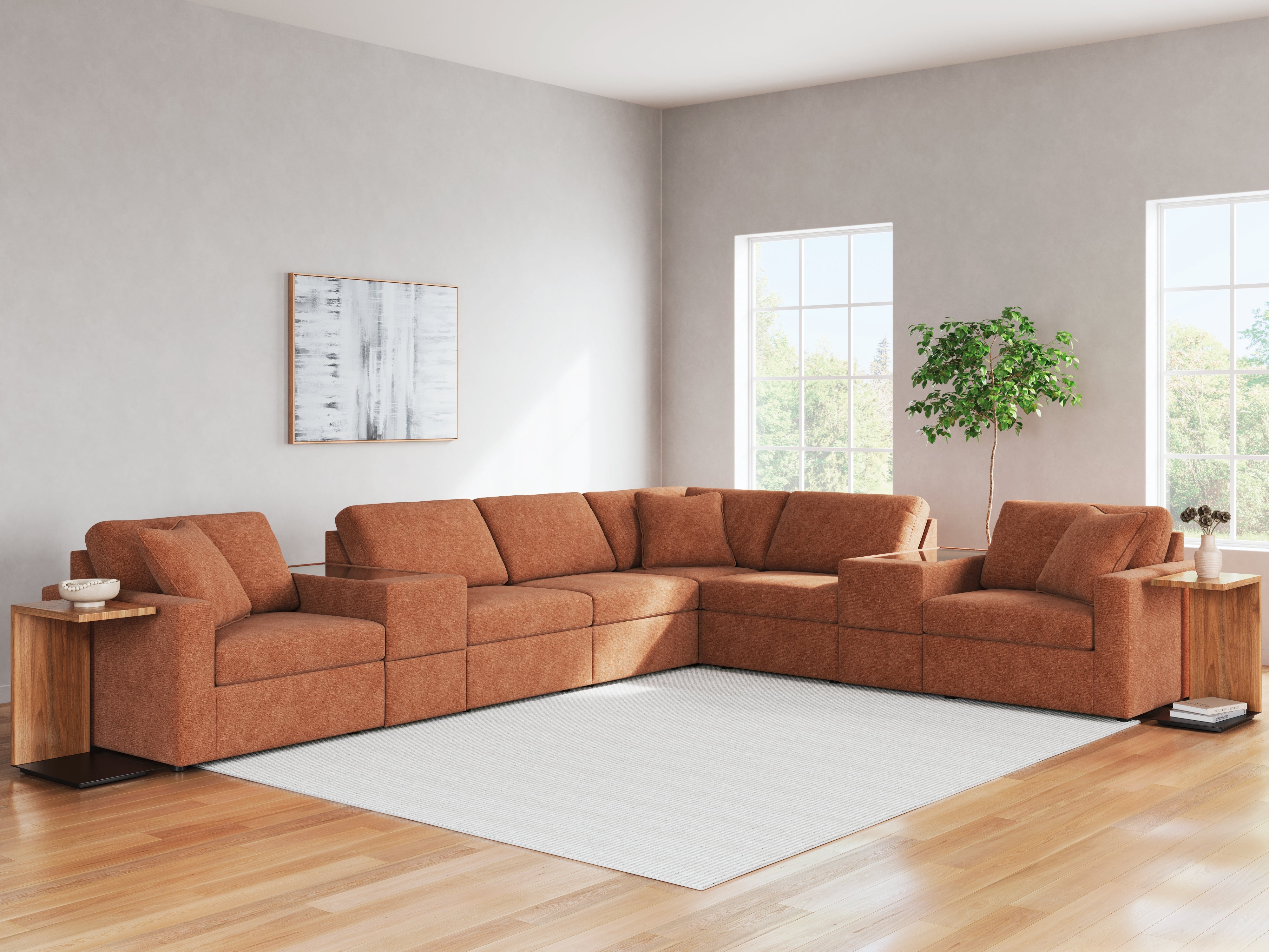 A2Z Furniture - Ashley Furniture - Modmax Sectional - RAF 8-Piece Sectional / Spice - 92102S11